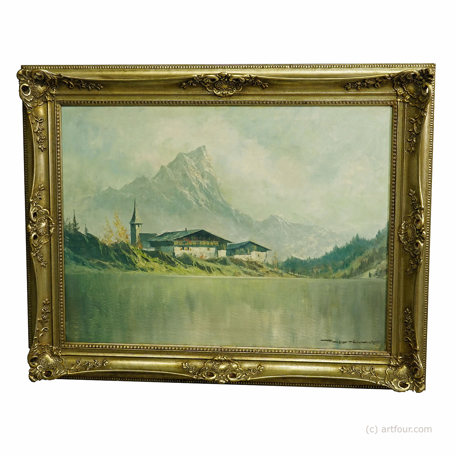 High Mountain Landscape with Alpine Lake near Kufstein ca. 1950s