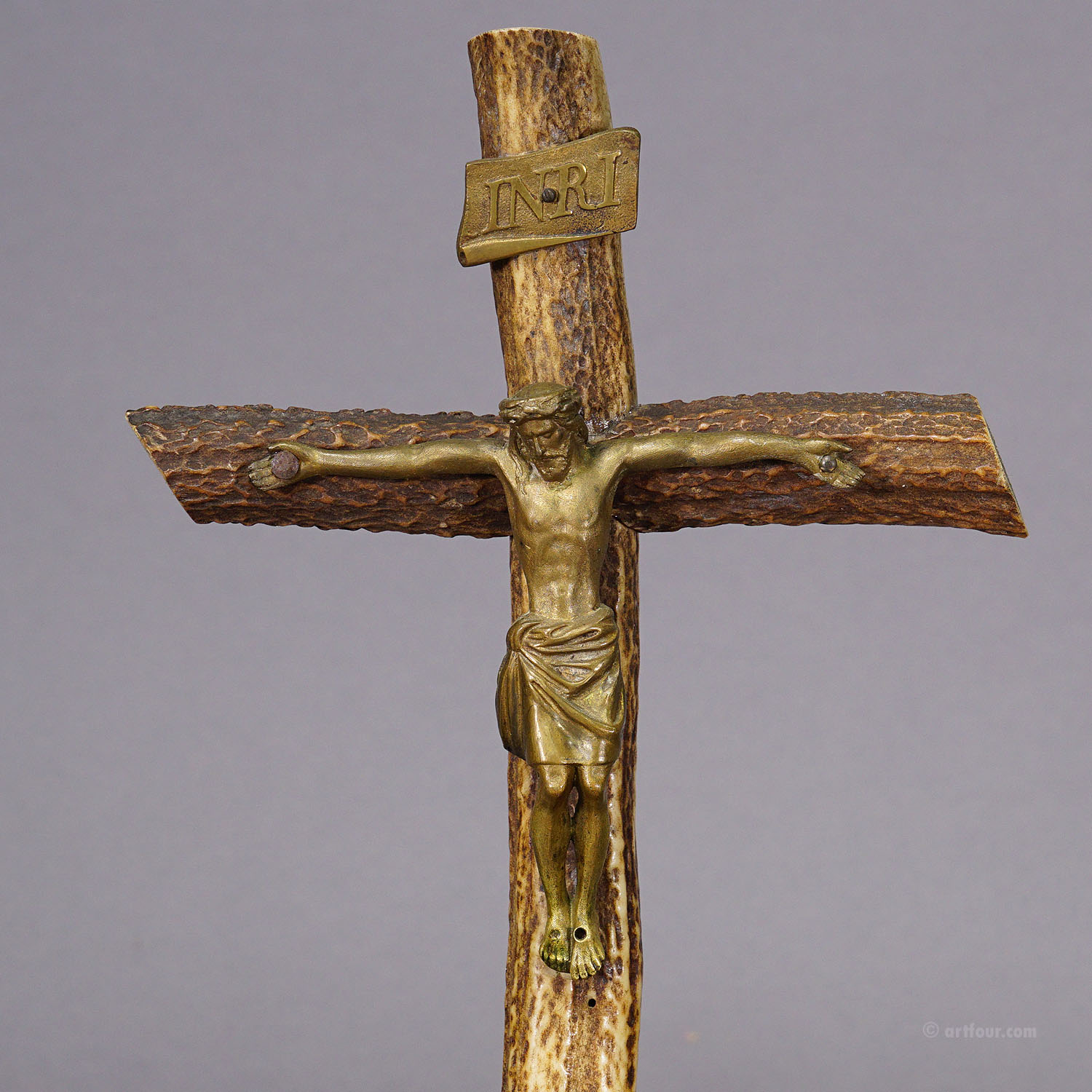 Vintage Crucifix made of Deer Antlers
