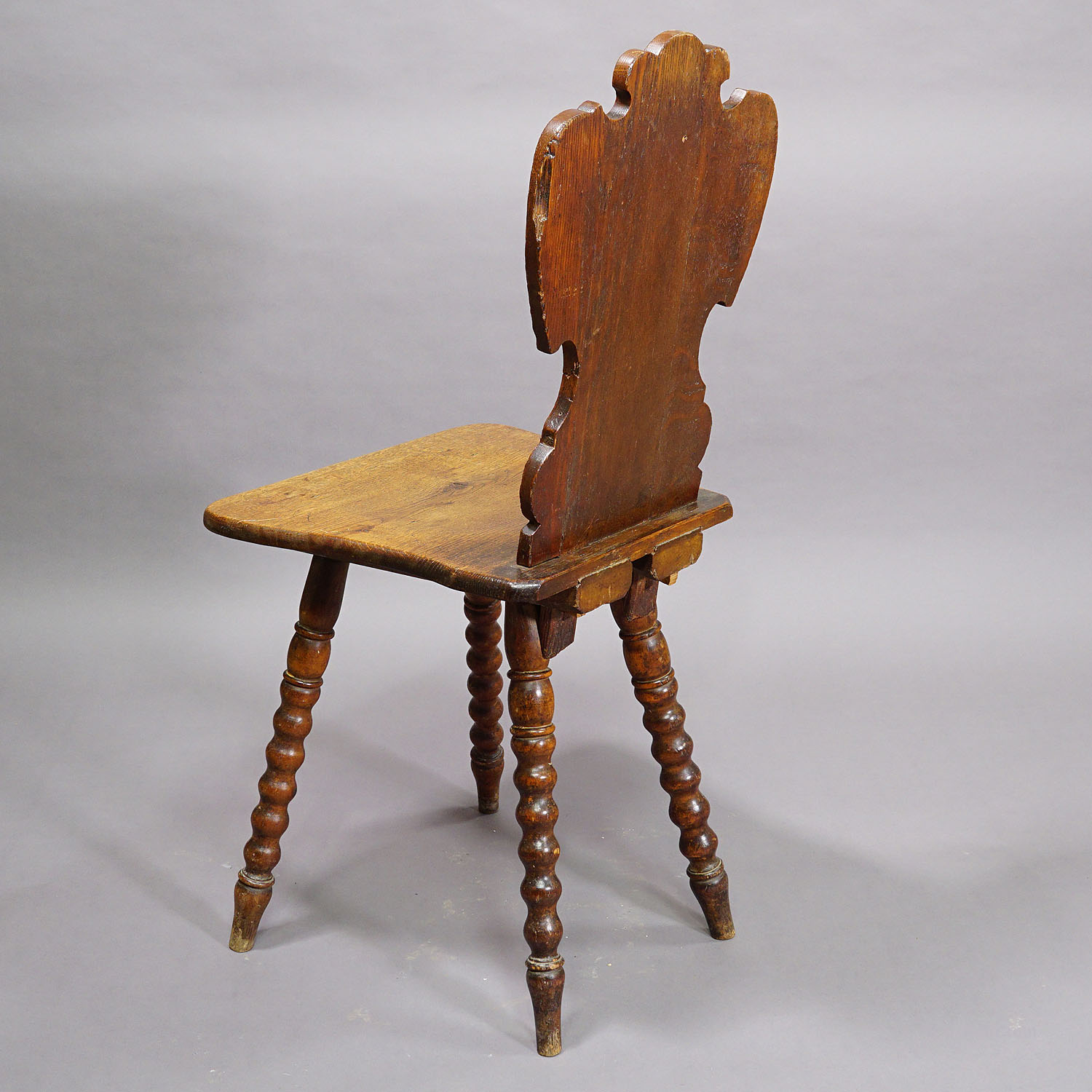 A Pair Carved Bavarian Board Chairs ca. 1900
