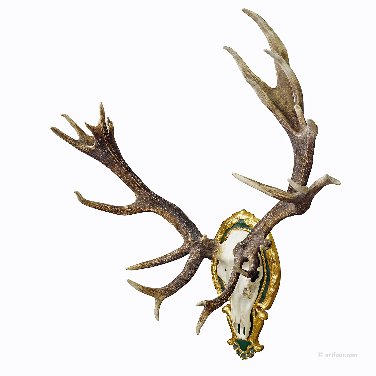 Capital Black Forest Uneven 32 Pointer Deer Trophy on Wooden Plaque