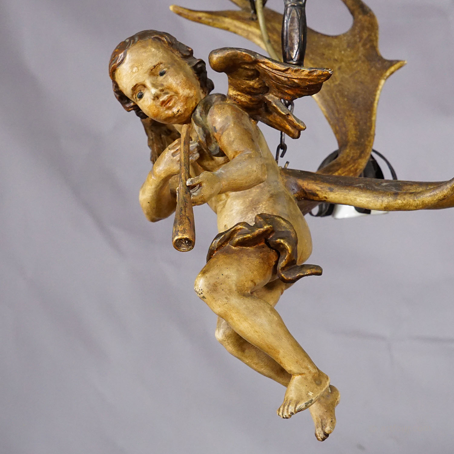Antique Handcarved Lusterweibchen of an Angel ca. 1900