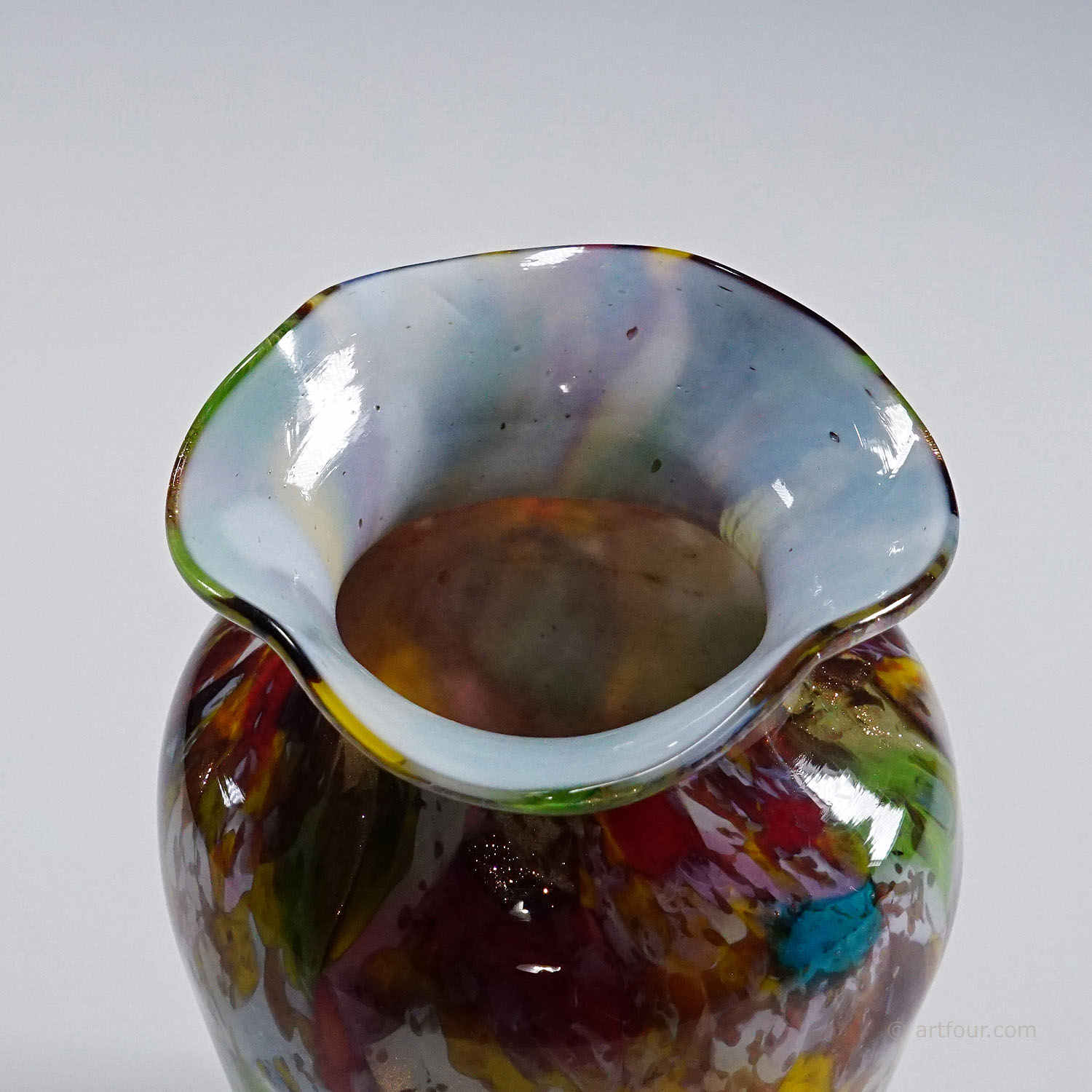 A Macchie Art Glass Vase by Artisti Barovier Attribution, Murano ca. 1920s