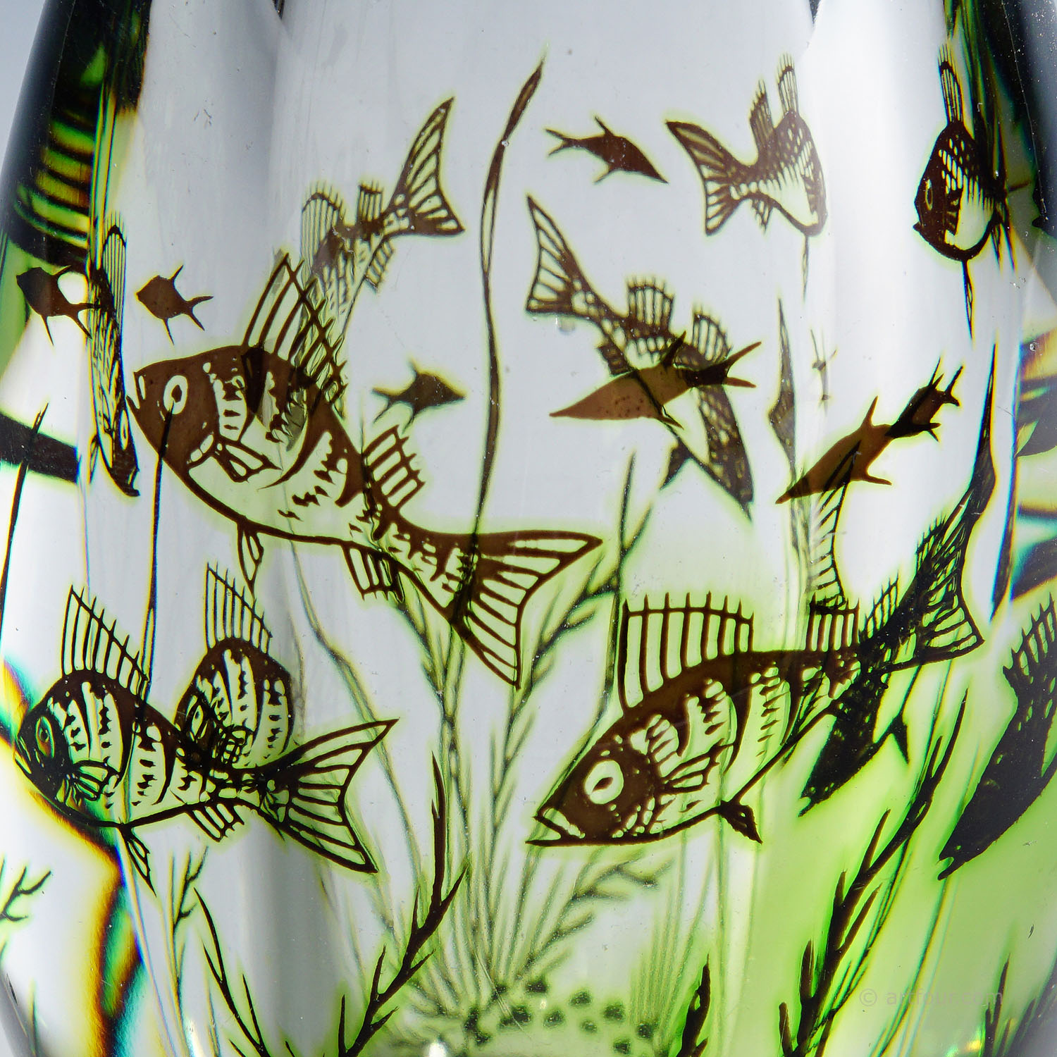 Fish Graal Vase by Edward Hald for Orrefors, Sweden 1963