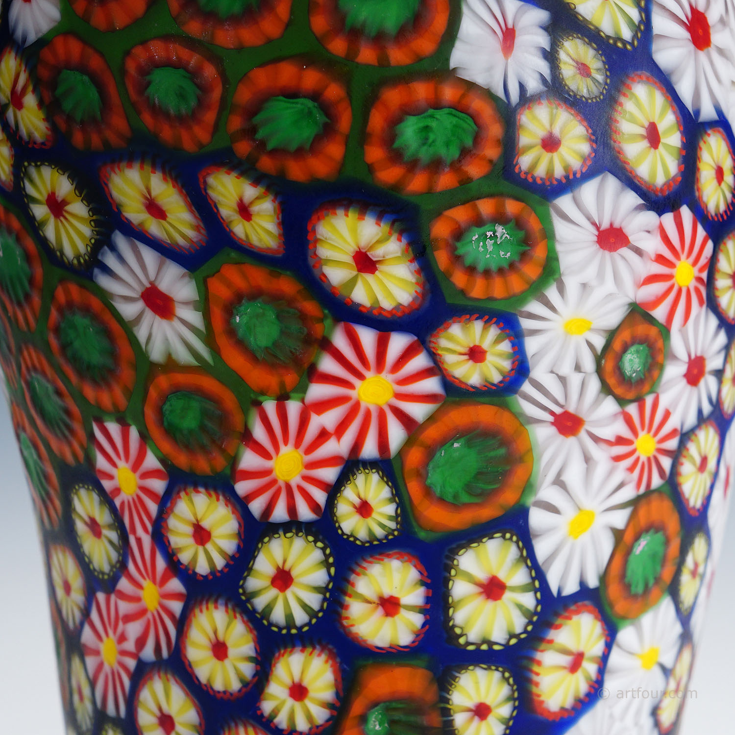 Vase with Redentore and Kiku Murrines Ermanno Toso for Fratelli Toso 1960s