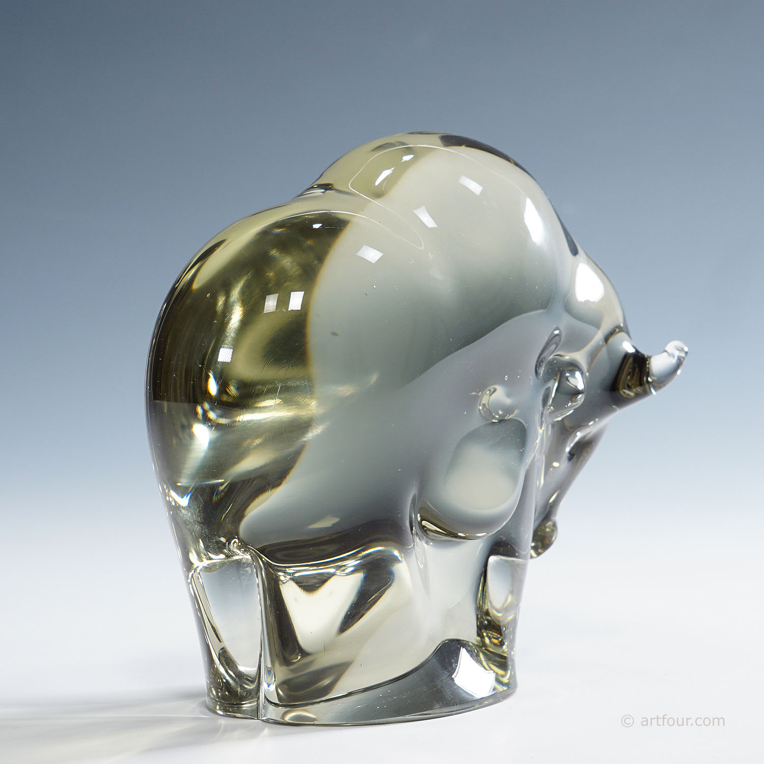 Art Glass Sculpture of a Bison Designed by Livio Seguso ca. 1970s