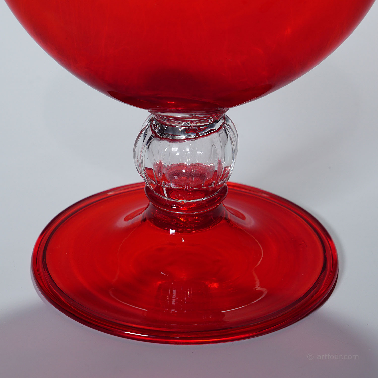 Vetro Soffiato Glass Vase by Vittorio Zecchin for Venini Murano ca. 1950