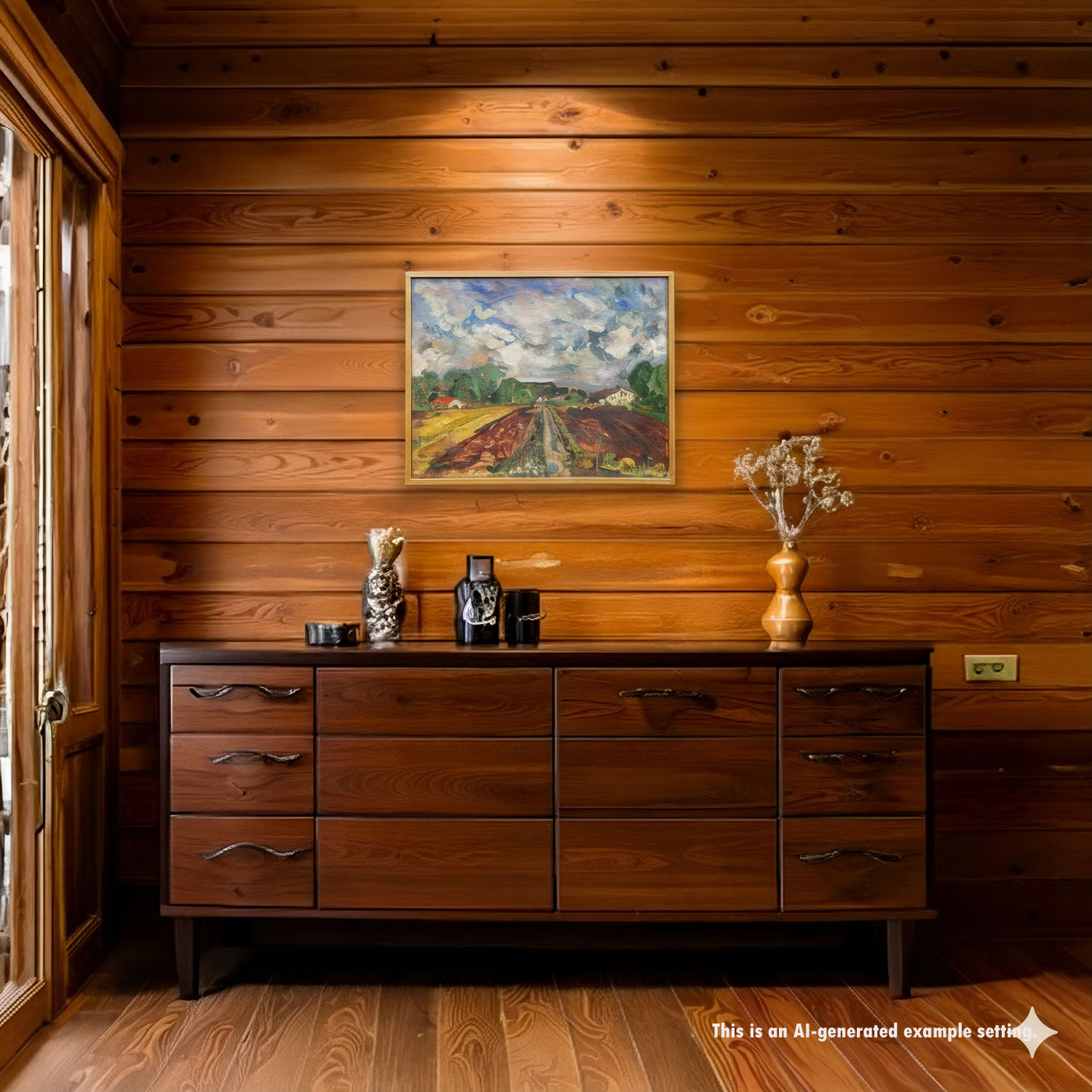 Alexander Michael Oil Painting of a Rural Landscape, 1972