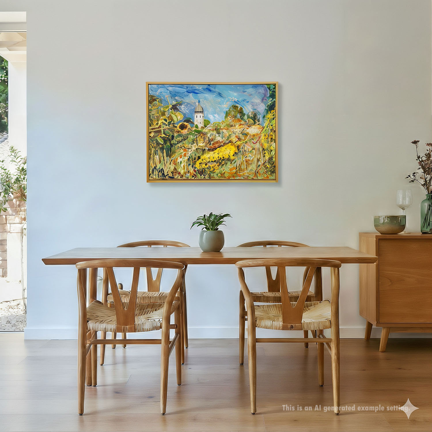 Fraueninsel / Chiemsee with Monastery and Garden, 1994 – Oil Painting by Alexander Michael