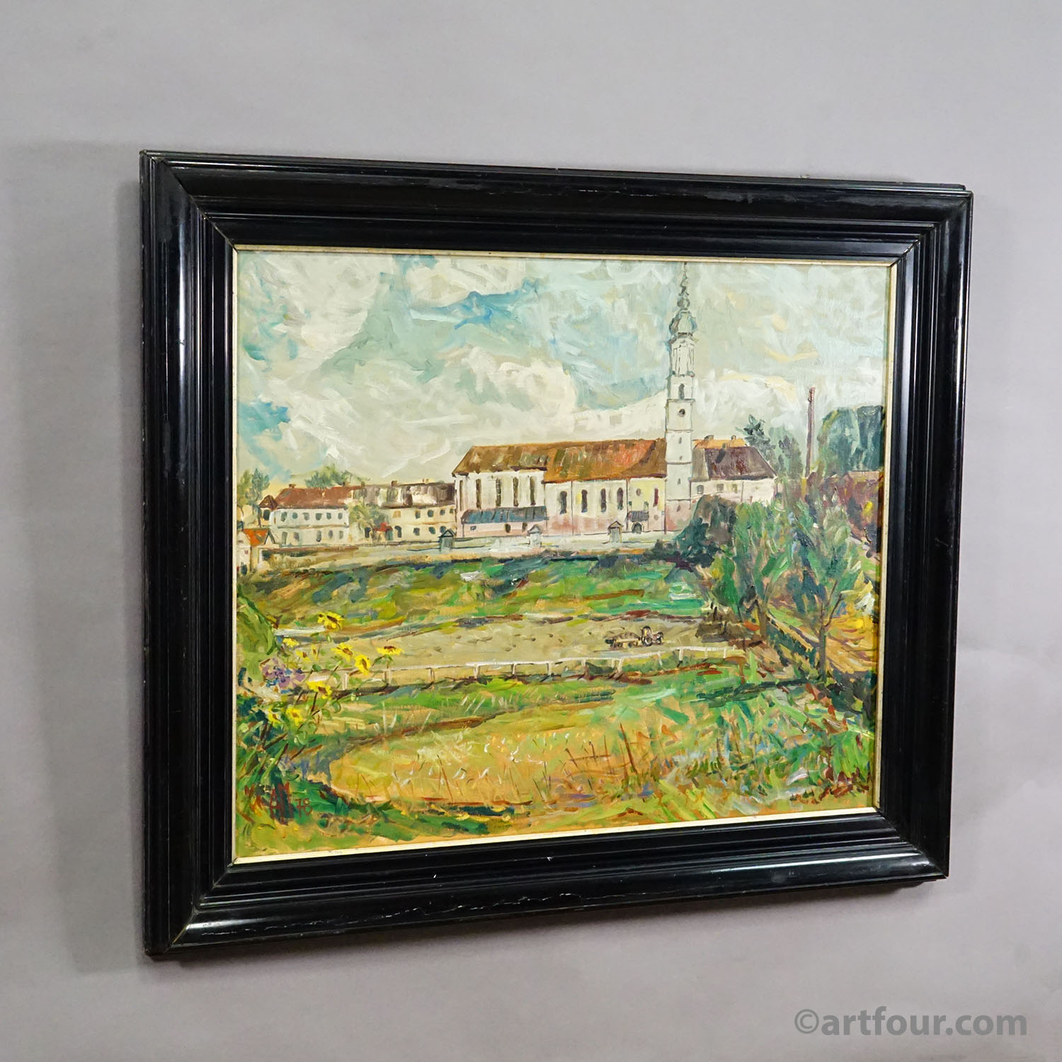 Alexander Michael Oil Painting – Neumarkt St. Veit, 1978