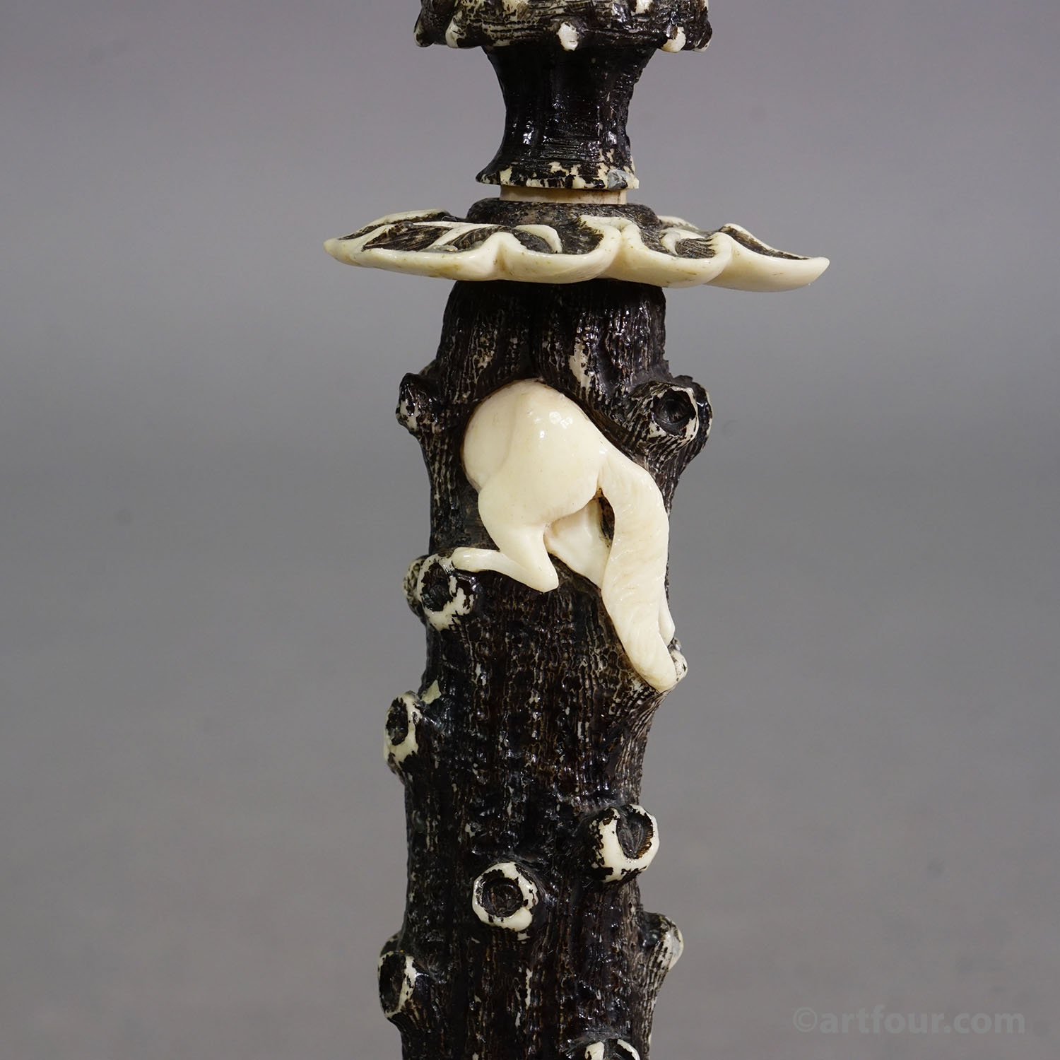 Antique Antler and Bone Candle Holder, Germany ca. 1850