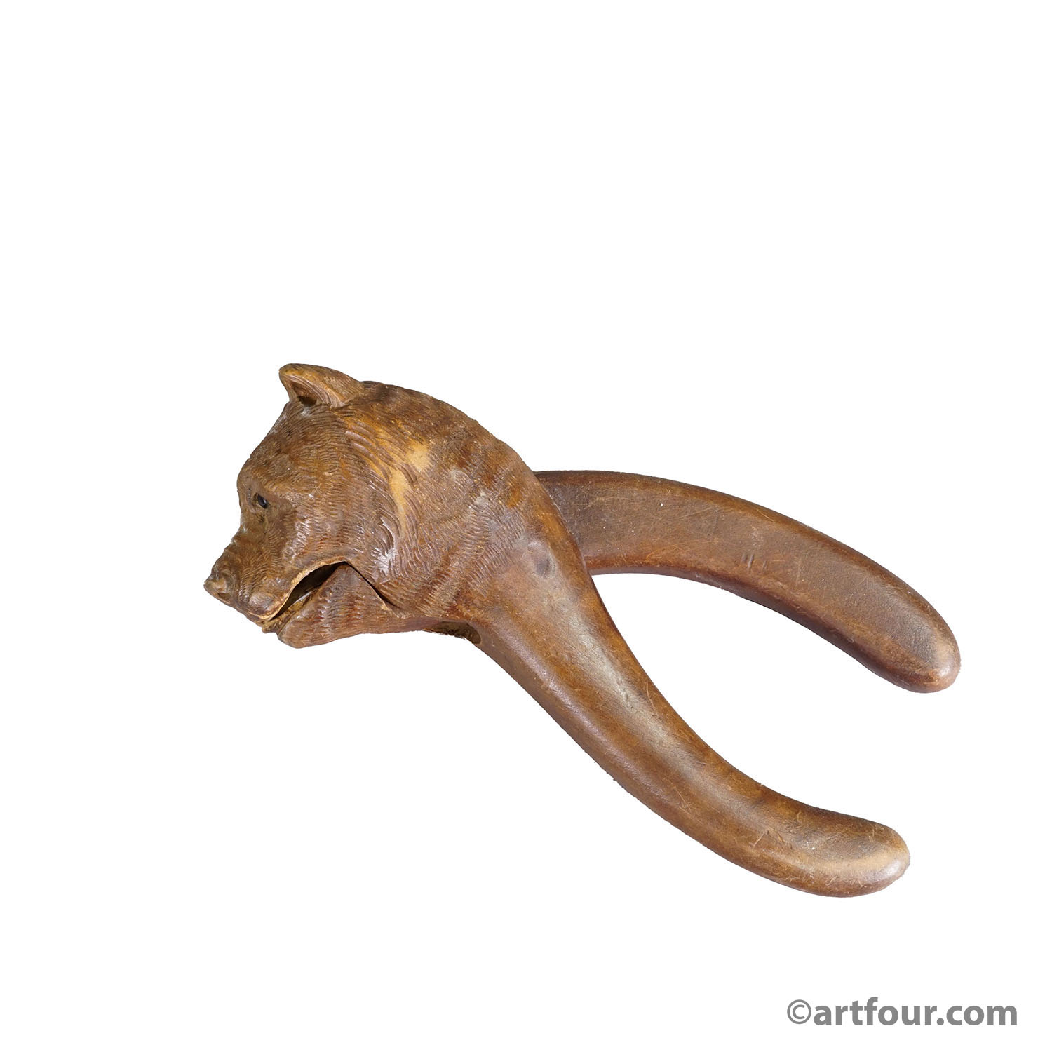 Handcarved Wood Bear Head Nutcracker, Swiss - Brienz ca. 1900