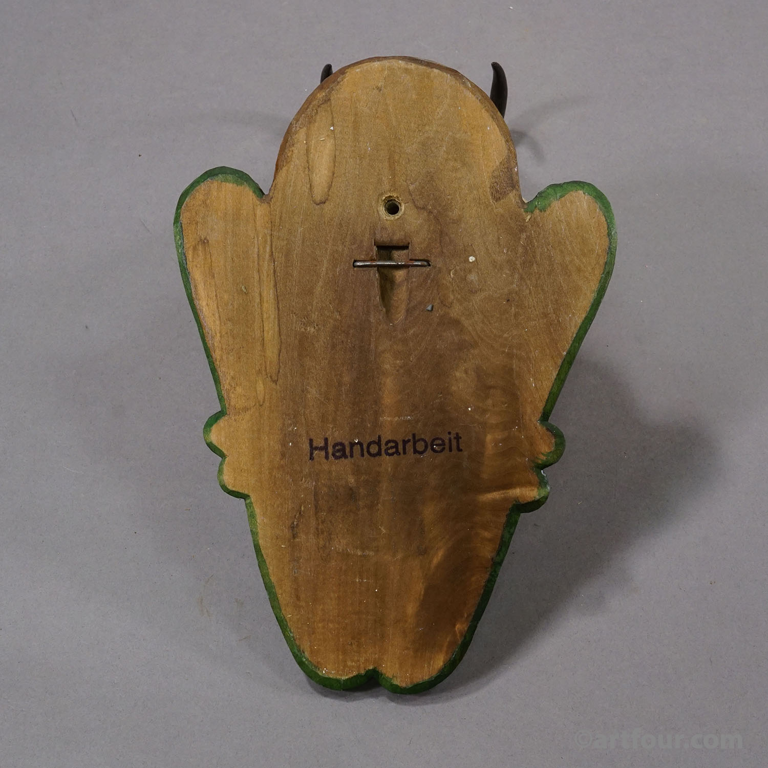 Vintage Black Forest Chamois Trophy on Carved Plaque ca. 1950