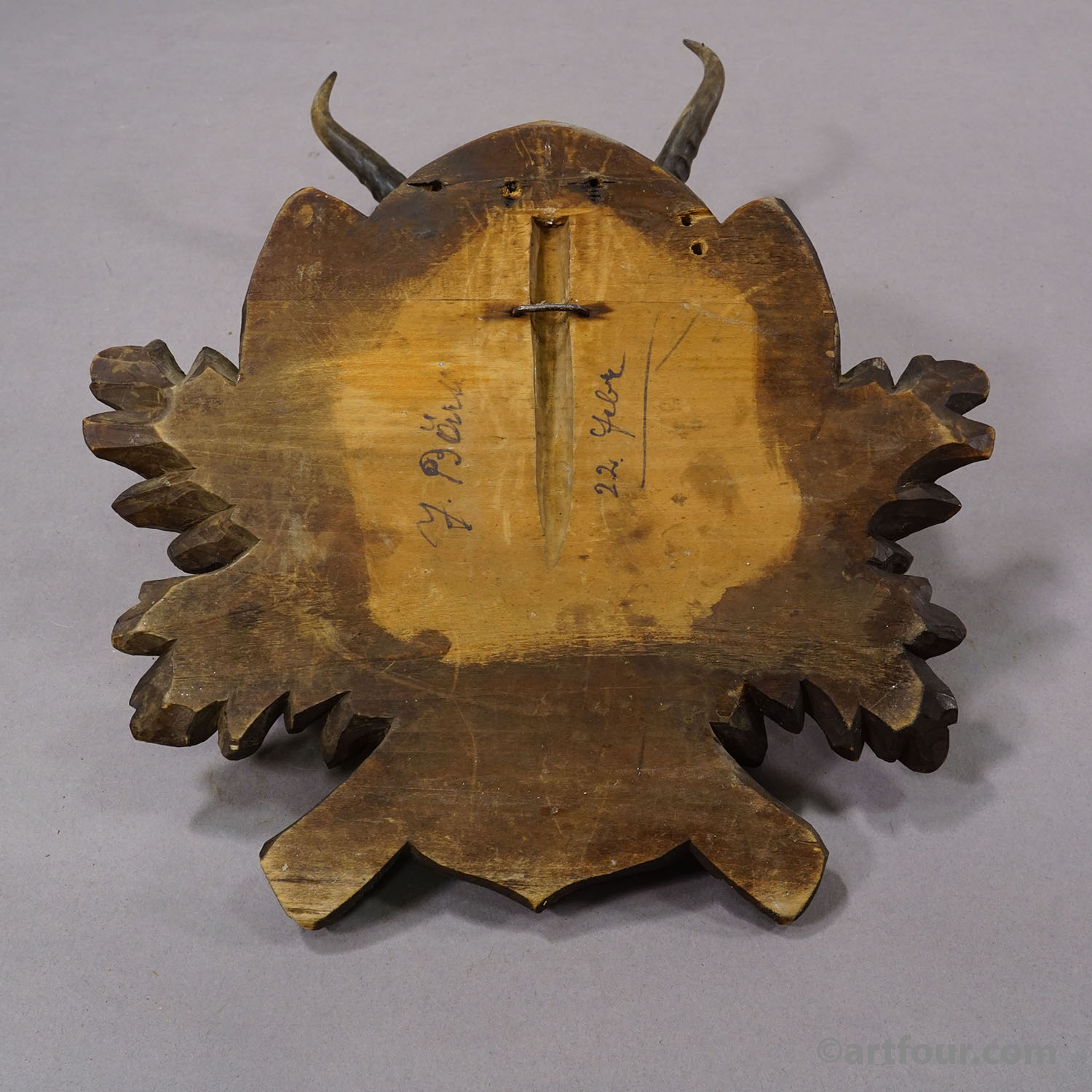 Antique Springbok Trophy on Carved Plaque, Austria 1925