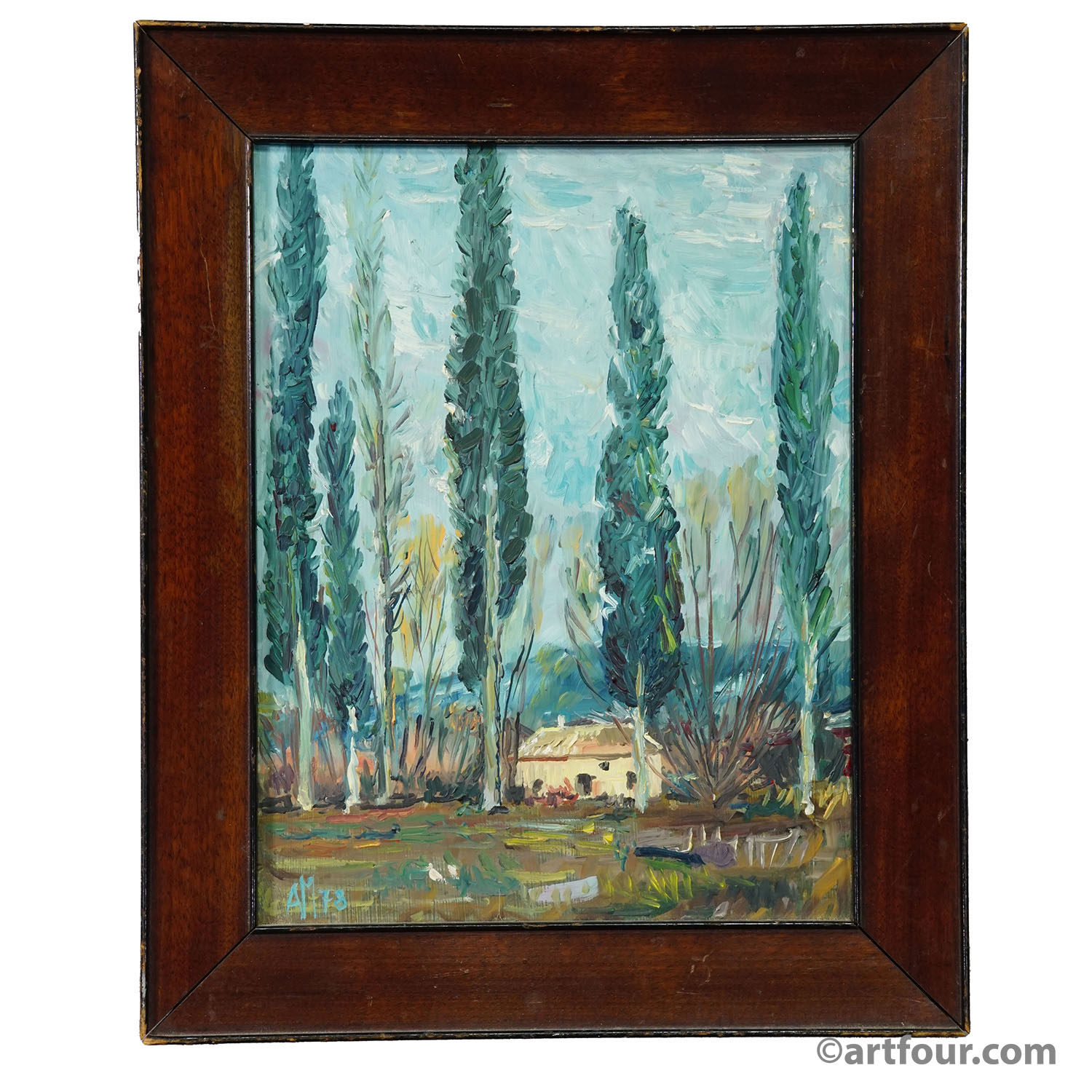 Oil Painting Alexander Michael - Provence Landscape, 1978