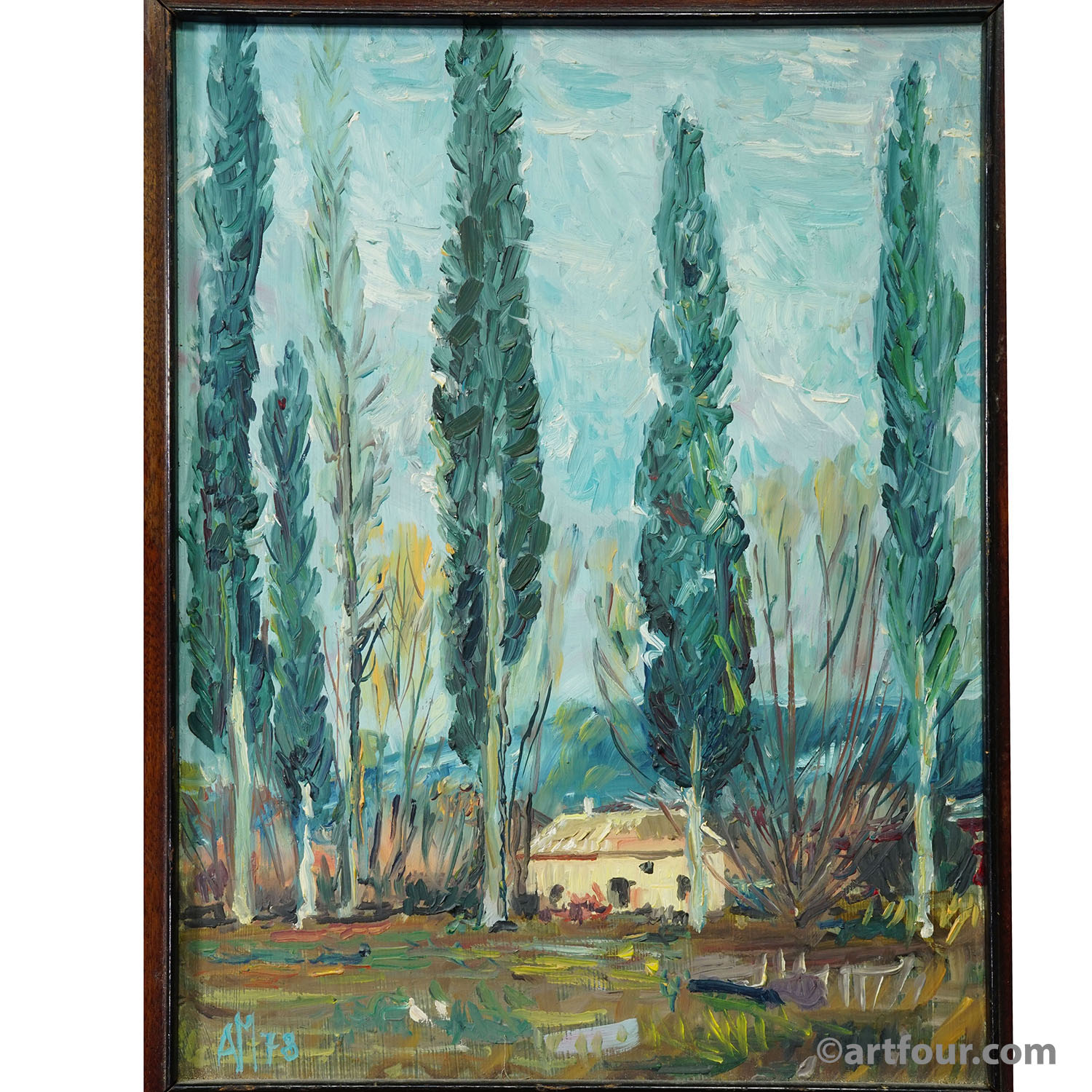 Oil Painting Alexander Michael - Provence Landscape, 1978