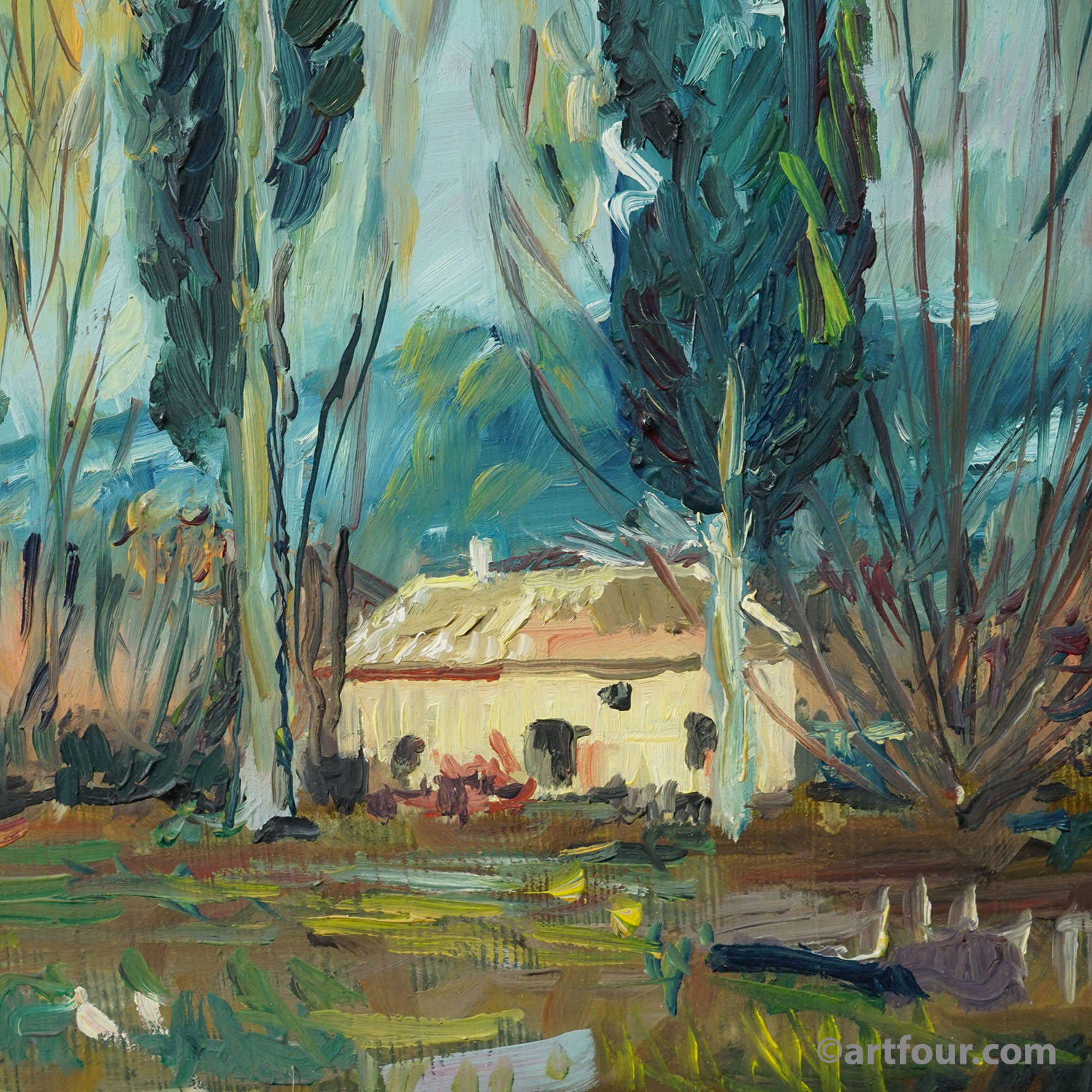 Oil Painting Alexander Michael - Provence Landscape, 1978