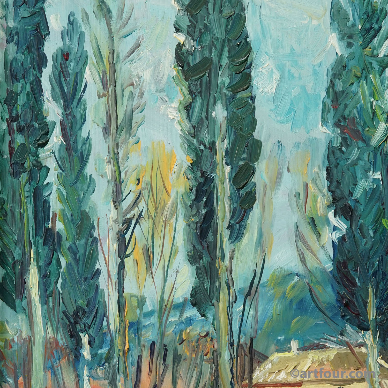 Oil Painting Alexander Michael - Provence Landscape, 1978