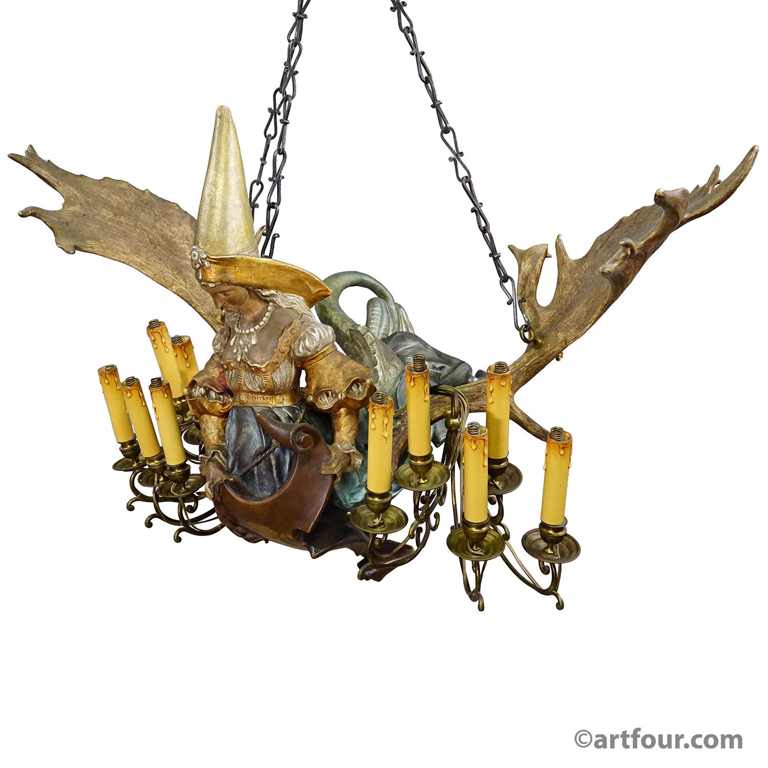 Antique Lusterweibchen of a Patrician Lady as a Mermaid ca. 1880