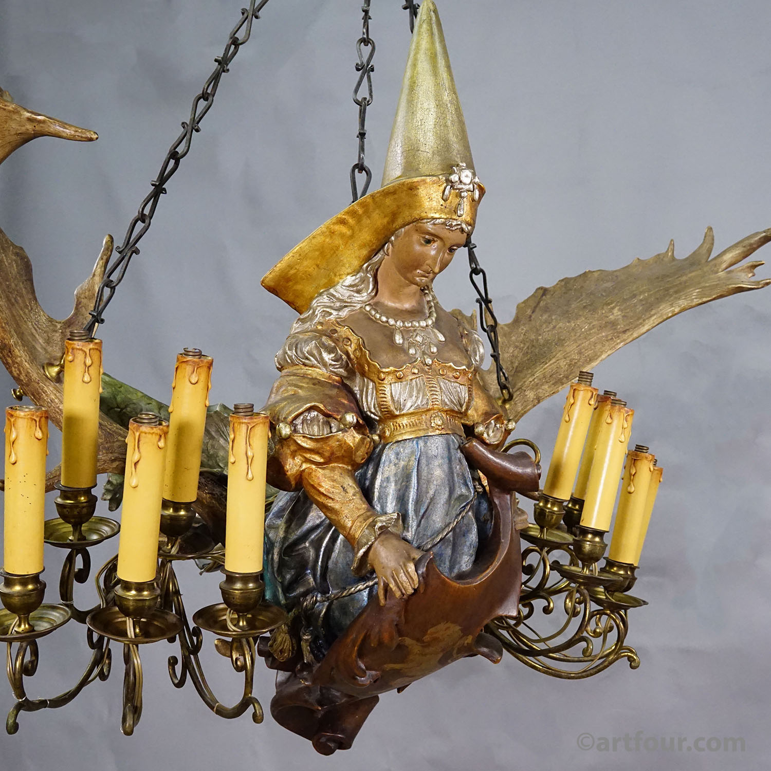 Antique Lusterweibchen of a Patrician Lady as a Mermaid ca. 1880