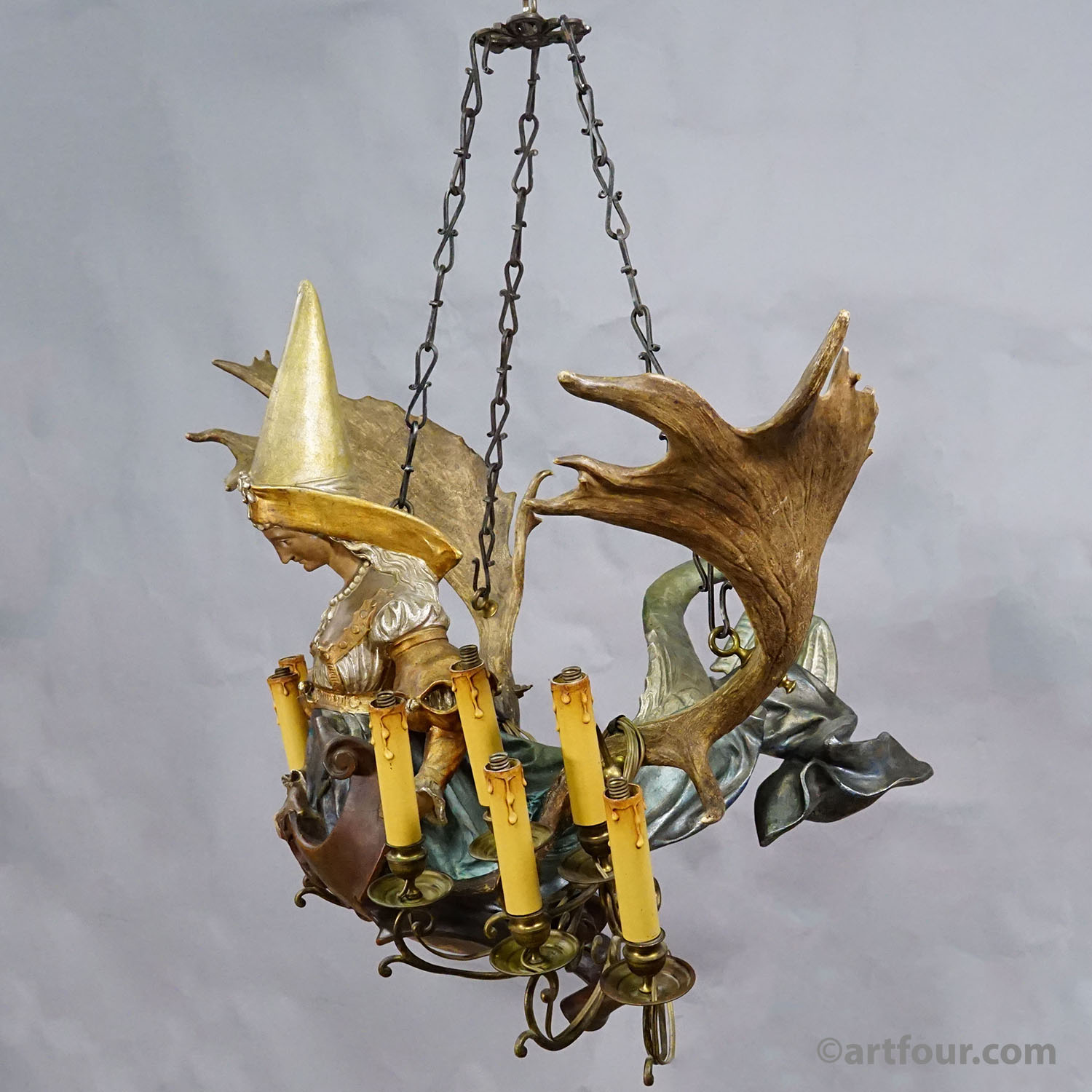 Antique Lusterweibchen of a Patrician Lady as a Mermaid ca. 1880