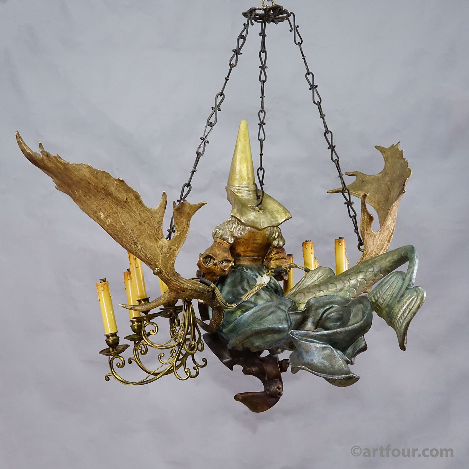 Antique Lusterweibchen of a Patrician Lady as a Mermaid ca. 1880