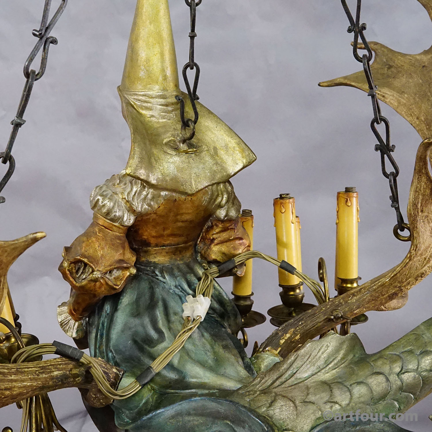 Antique Lusterweibchen of a Patrician Lady as a Mermaid ca. 1880