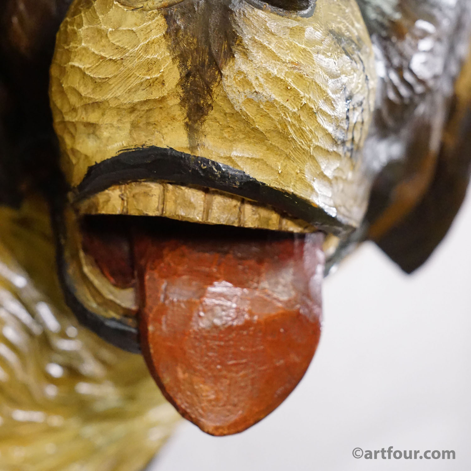 Antique Carved Wall Sculpture of a Hunting Dog’s Head, ca. 1900s