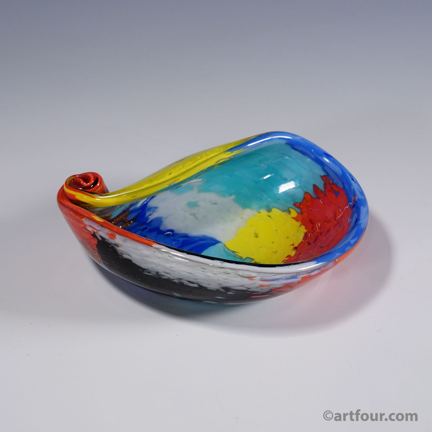 Vintage Oriente Art Glass Bowl by Dino Martens for Aureliano Toso