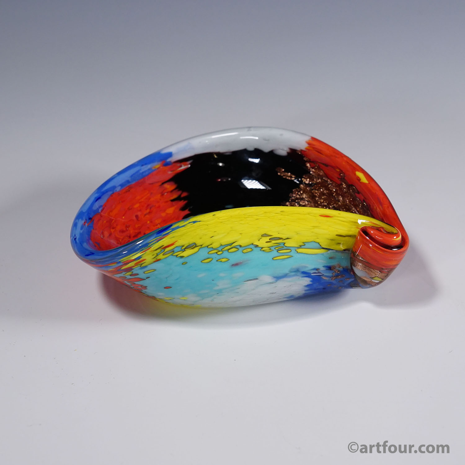Vintage Oriente Art Glass Bowl by Dino Martens for Aureliano Toso