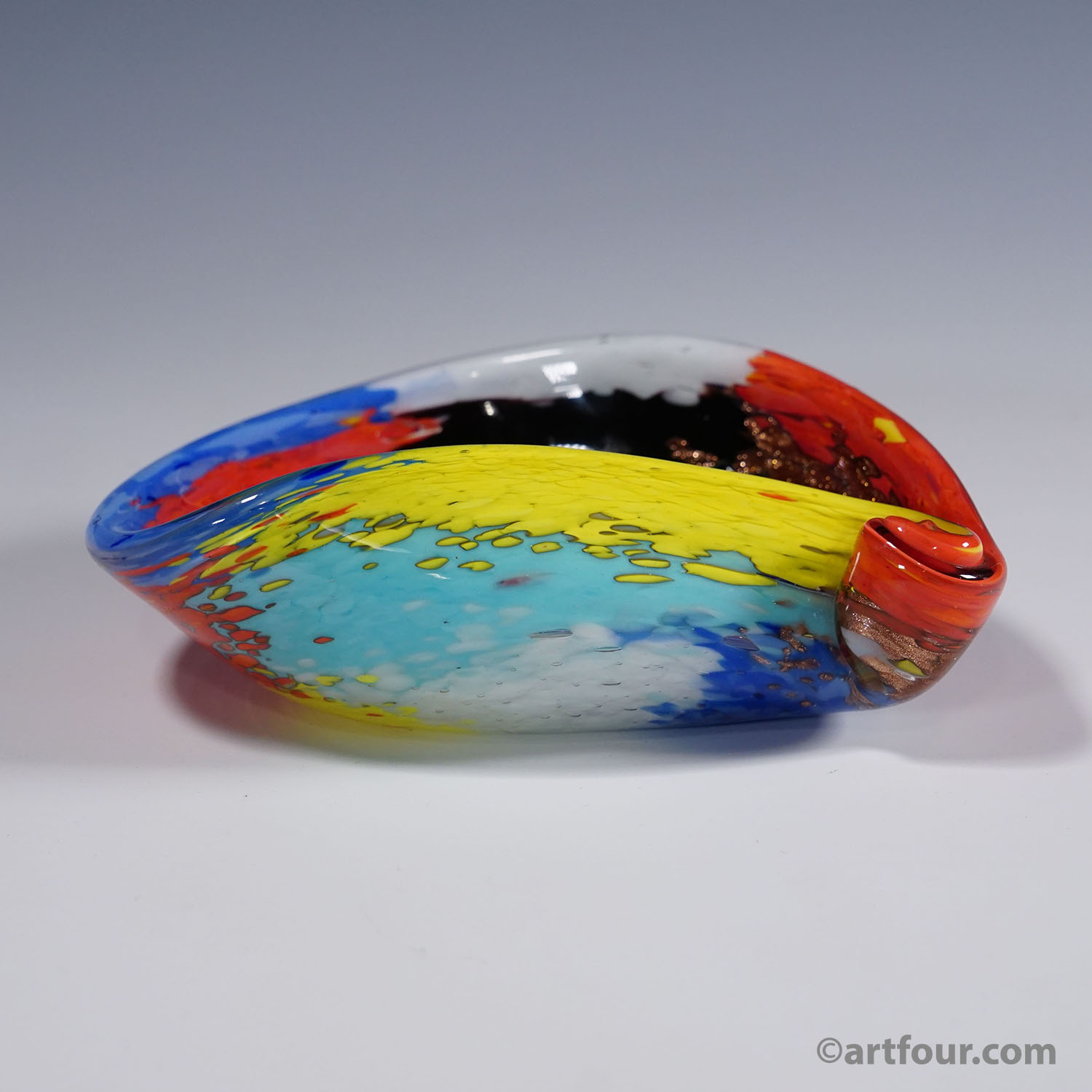 Vintage Oriente Art Glass Bowl by Dino Martens for Aureliano Toso