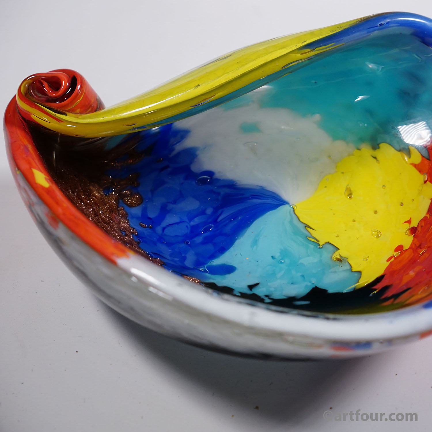 Vintage Oriente Art Glass Bowl by Dino Martens for Aureliano Toso