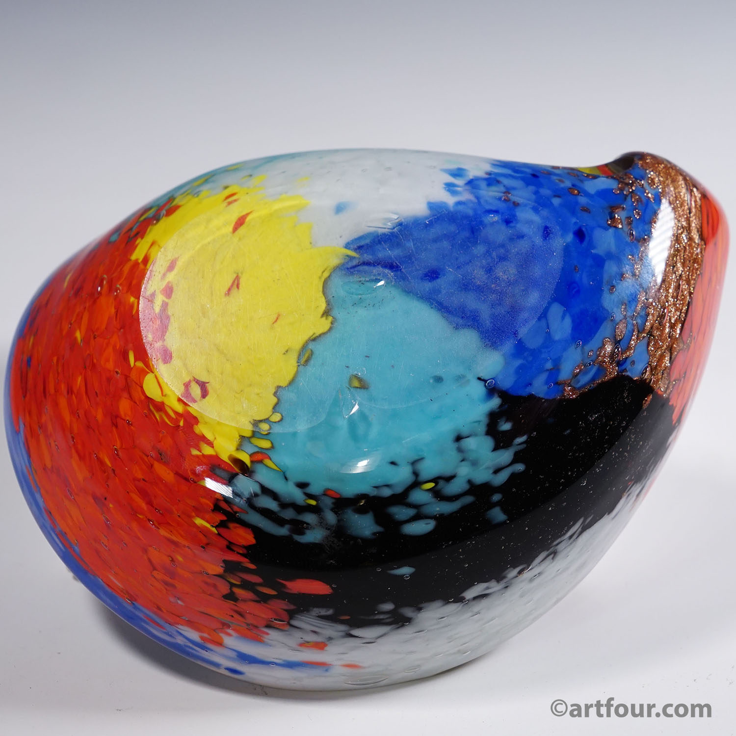 Vintage Oriente Art Glass Bowl by Dino Martens for Aureliano Toso