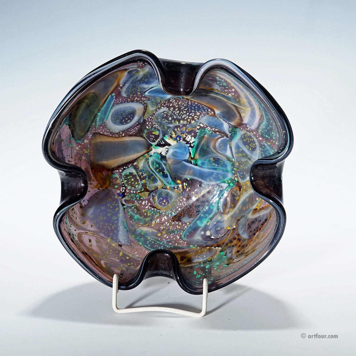 Vintage Murano Tutti Frutti Glass Bowl 1950s