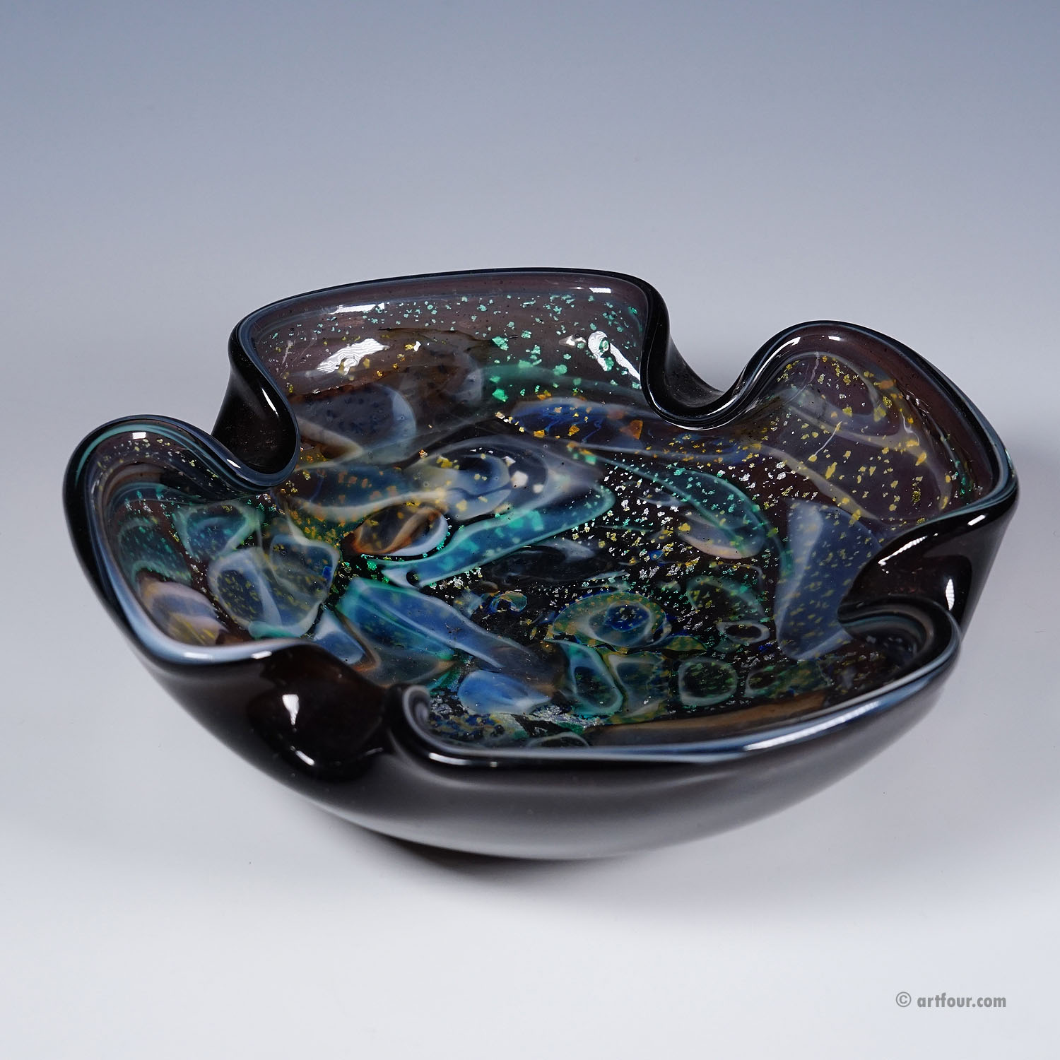 Vintage Murano Tutti Frutti Glass Bowl 1950s