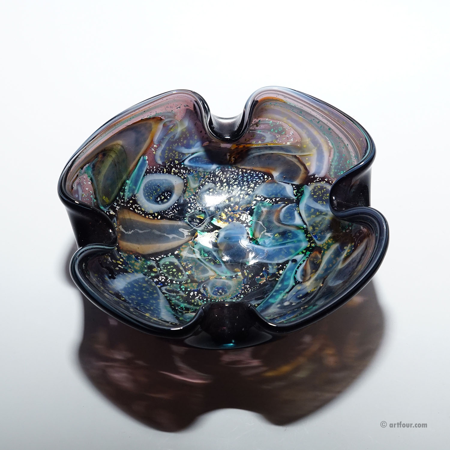 Vintage Murano Tutti Frutti Glass Bowl 1950s