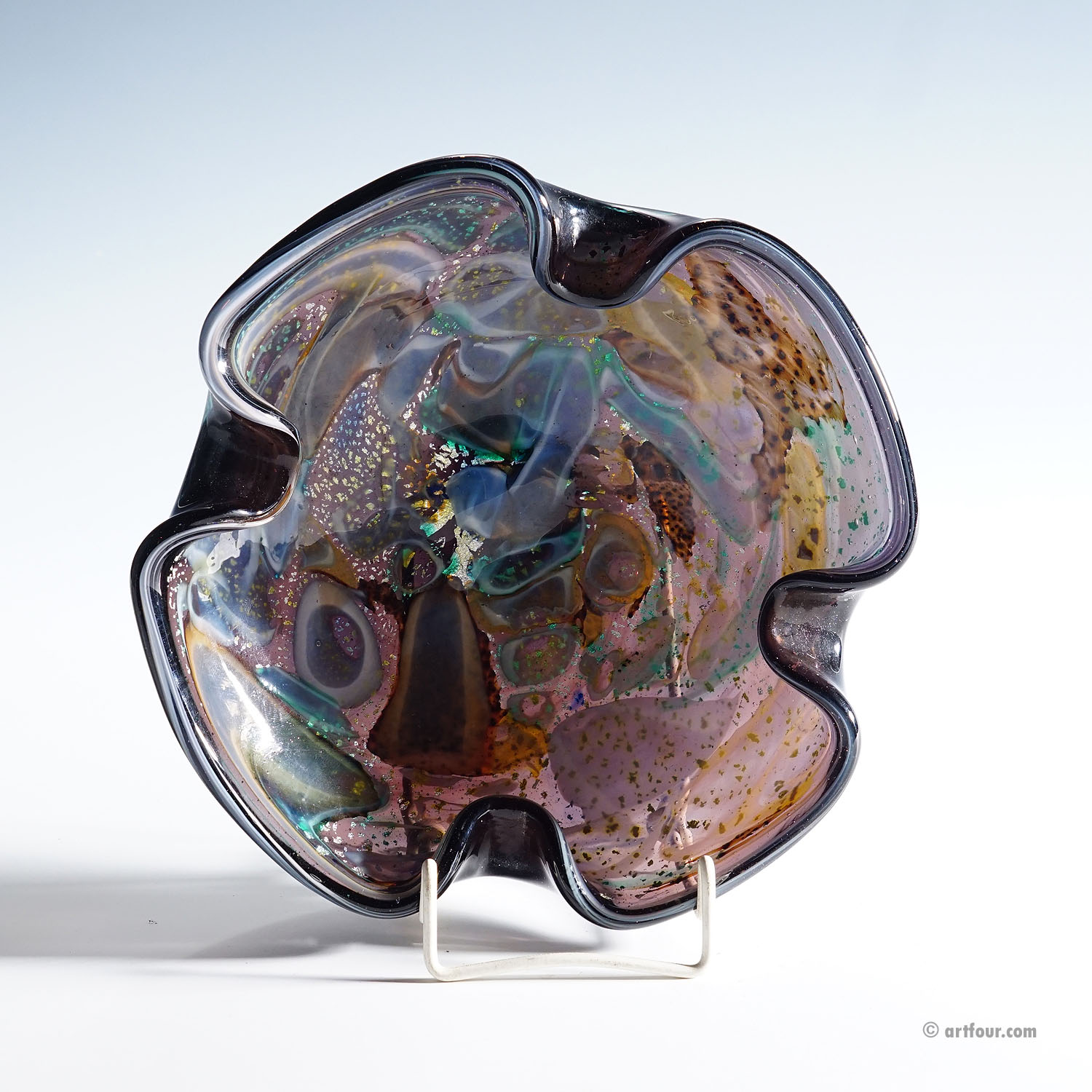 Vintage Murano Tutti Frutti Glass Bowl 1950s