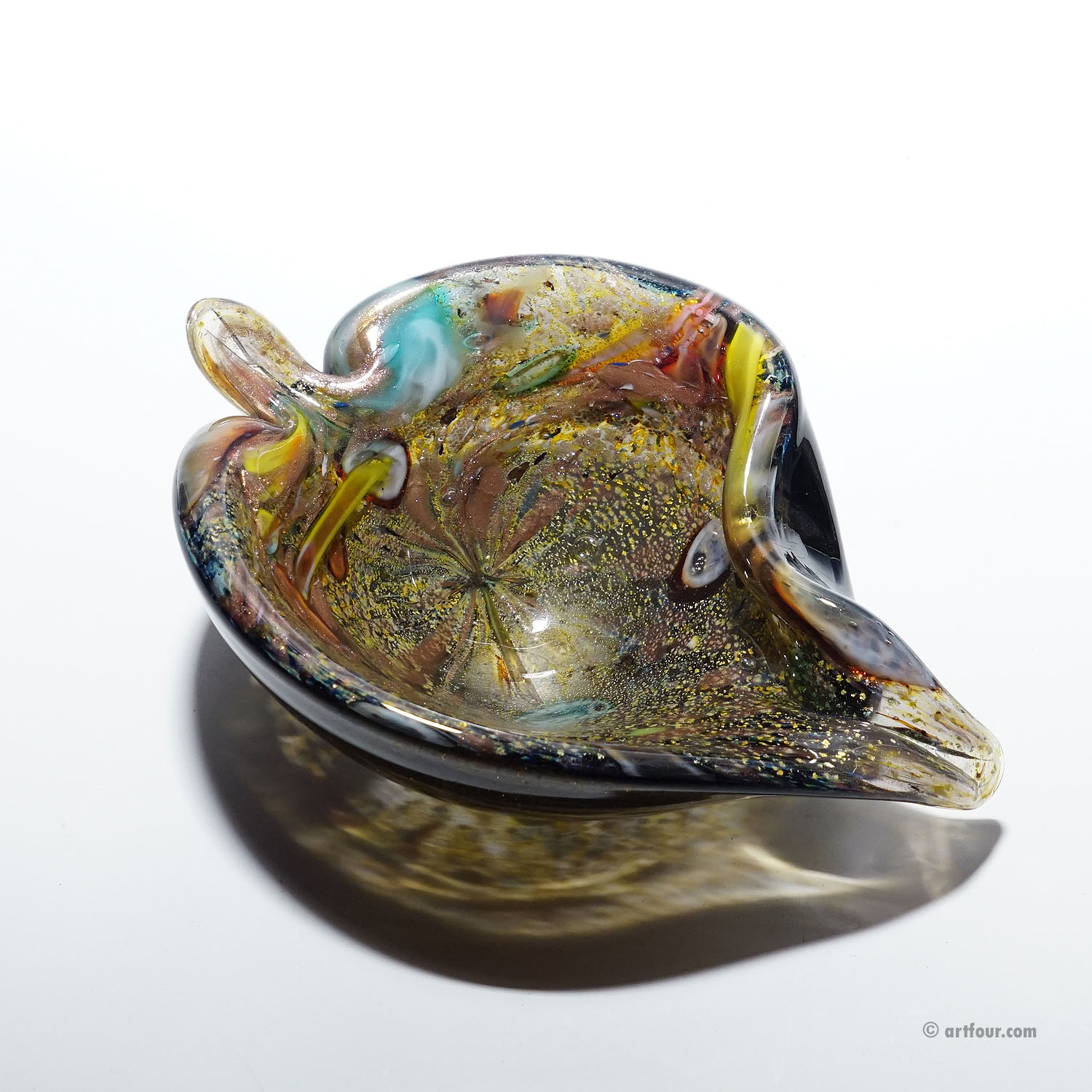 Vintage Murano Tutti Frutti Glass Bowl 1950s