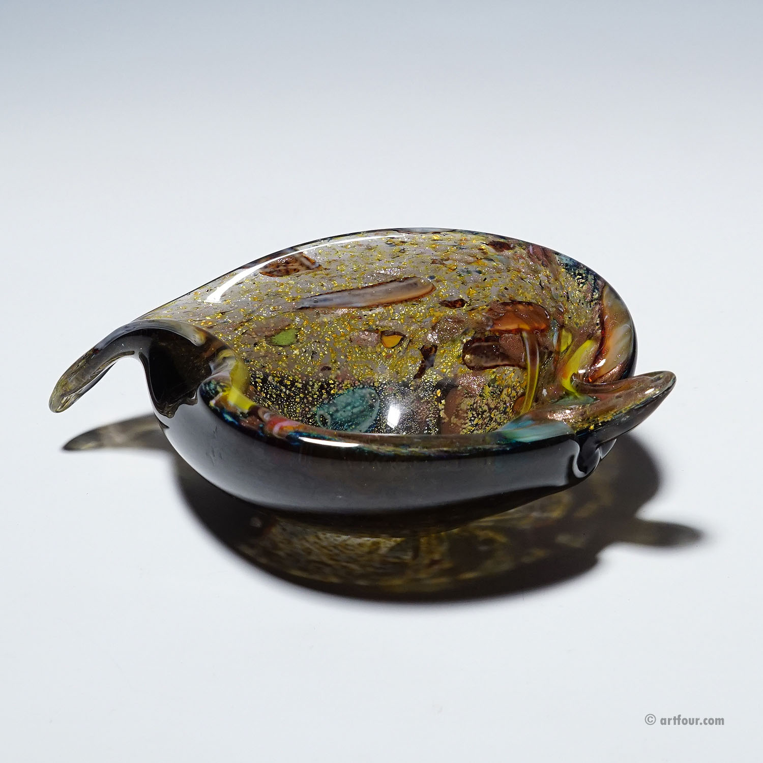 Vintage Murano Tutti Frutti Glass Bowl 1950s