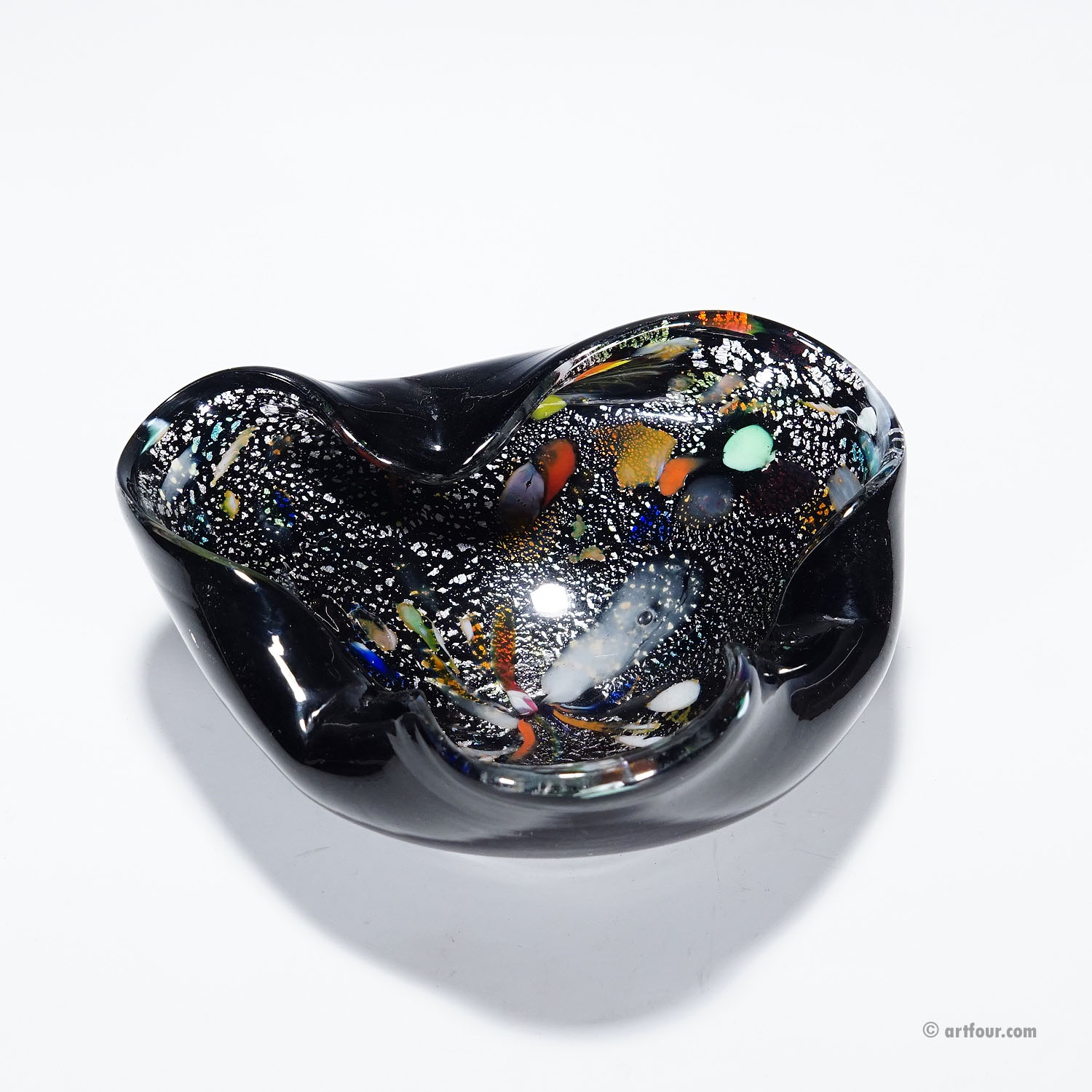 Vintage Murano Tutti Frutti Art Glass Bowl 1950s