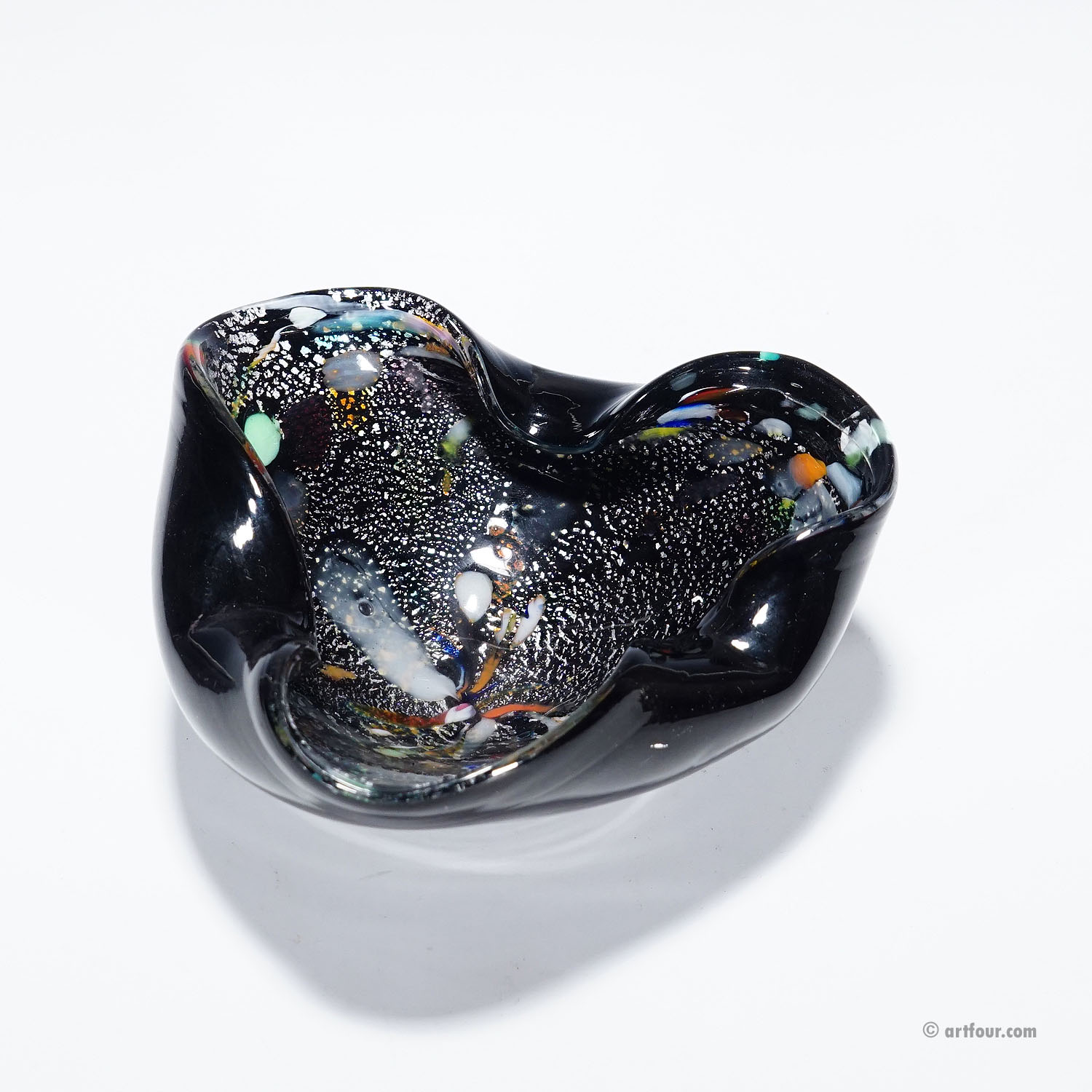 Vintage Murano Tutti Frutti Art Glass Bowl 1950s