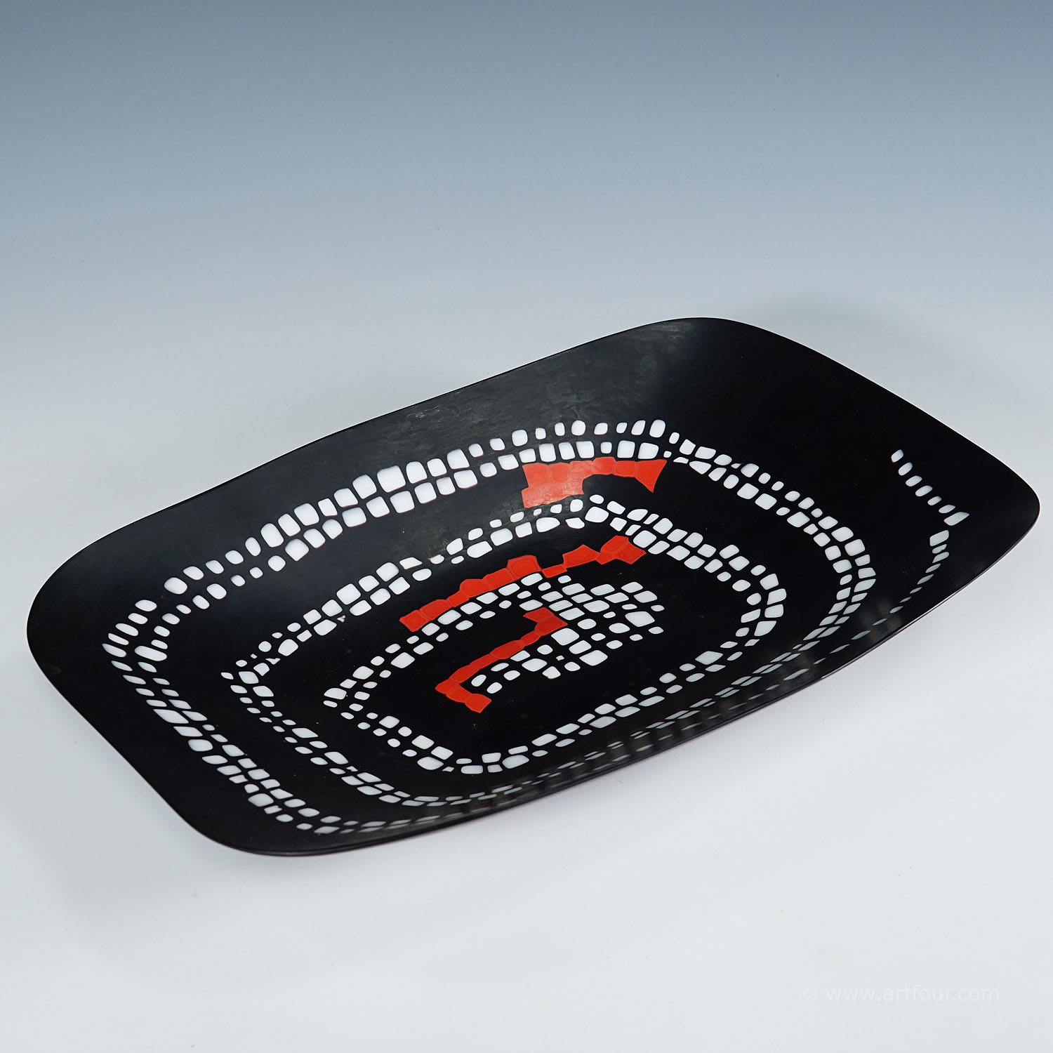 Large Murrine Plate Serpente by Carlo Scarpa for Venini Murano ca. 1940s