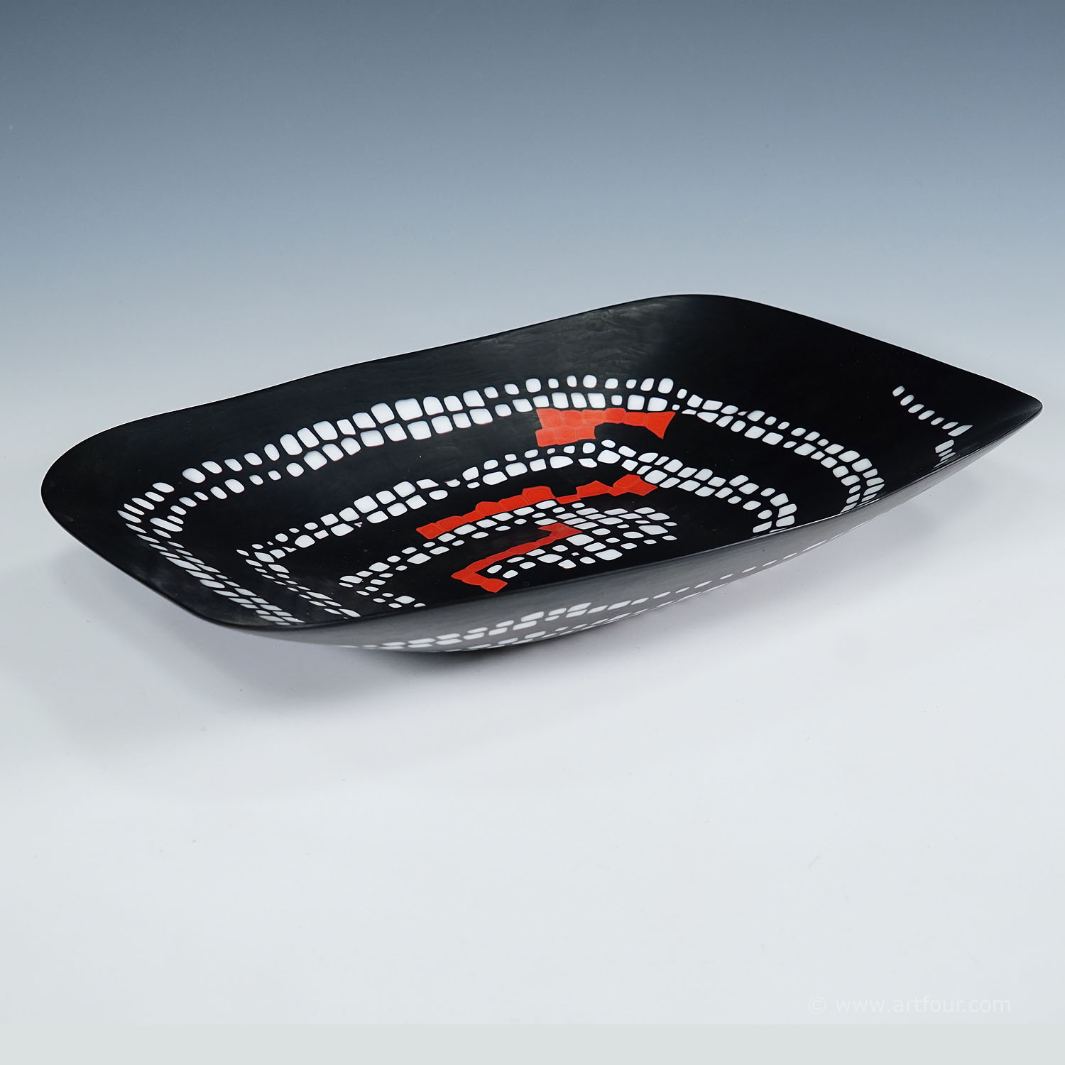 Large Murrine Plate Serpente by Carlo Scarpa for Venini Murano ca. 1940s