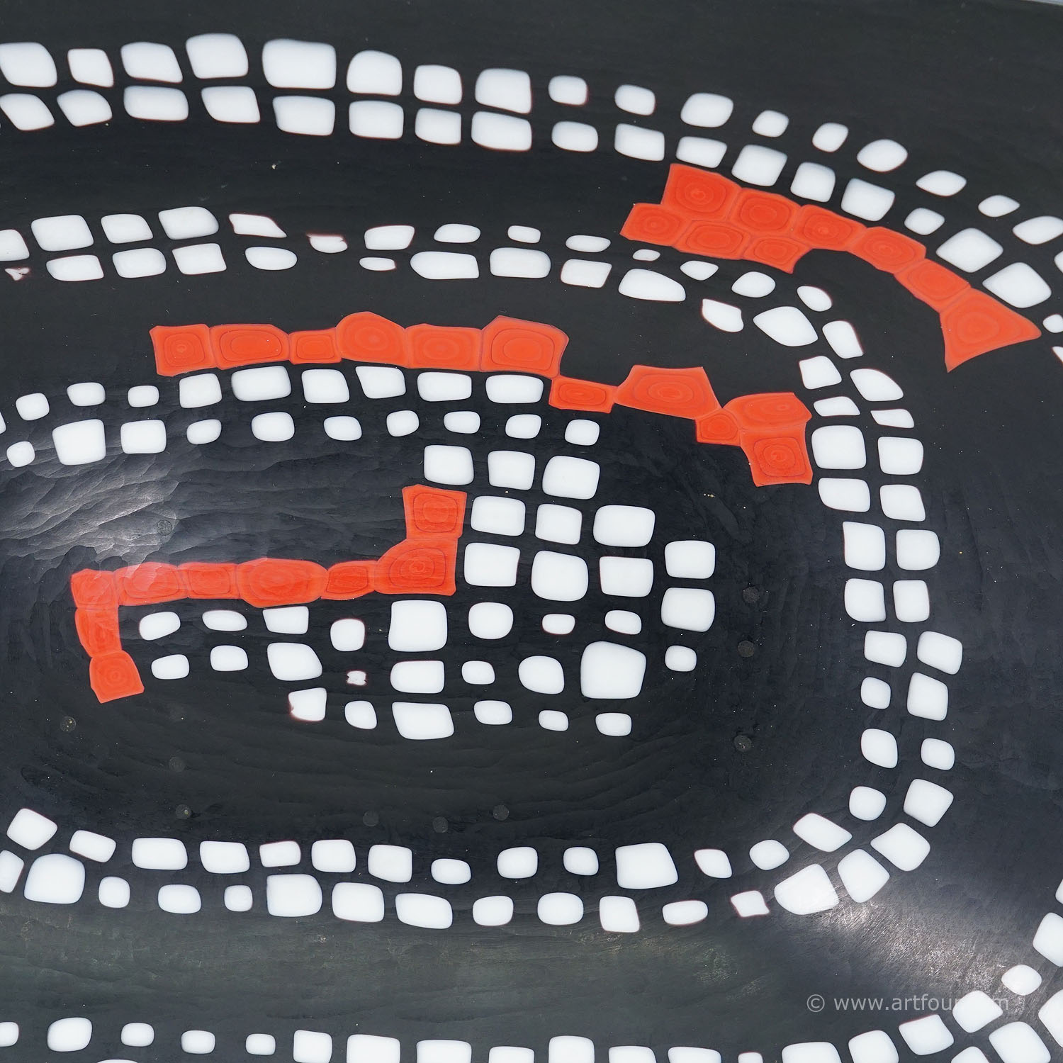 Large Murrine Plate Serpente by Carlo Scarpa for Venini Murano ca. 1940s