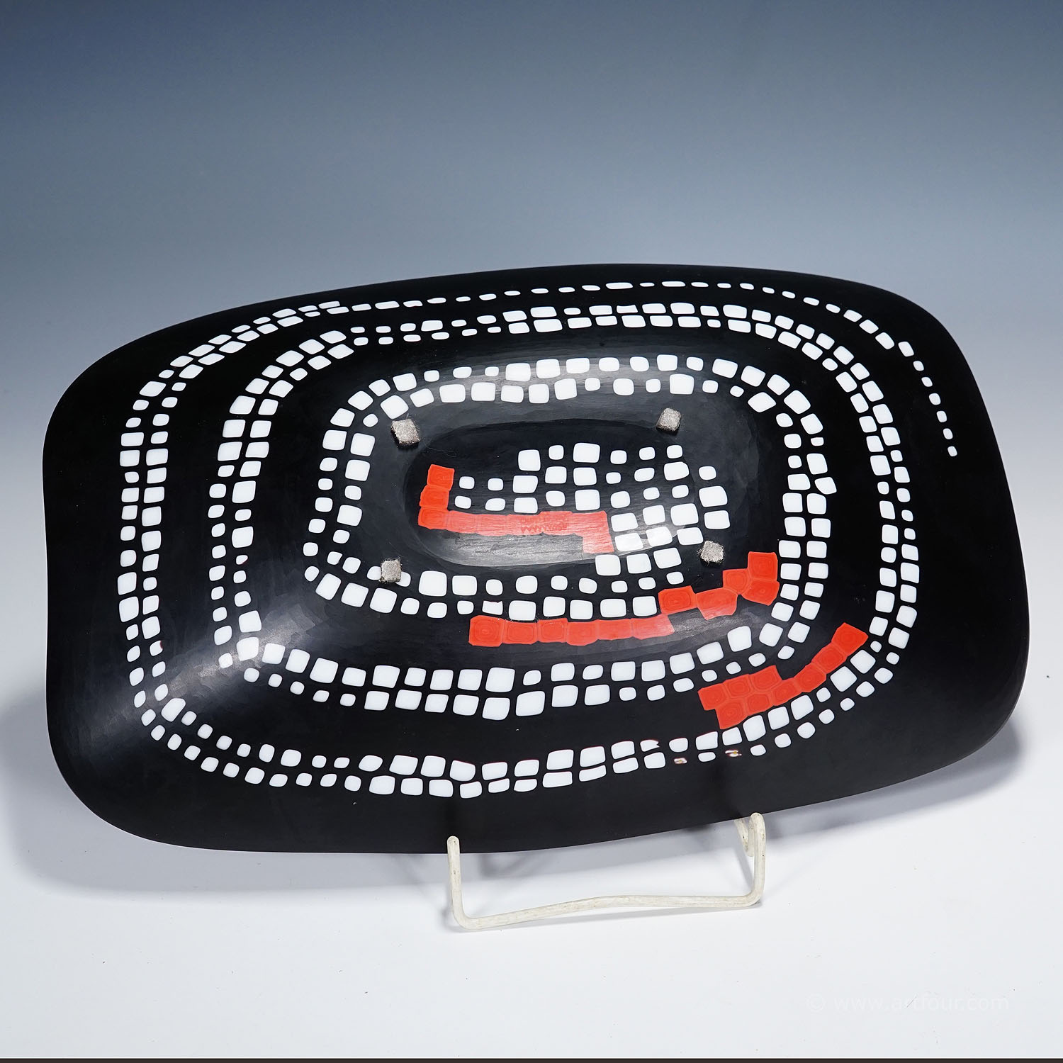 Large Murrine Plate Serpente by Carlo Scarpa for Venini Murano ca. 1940s