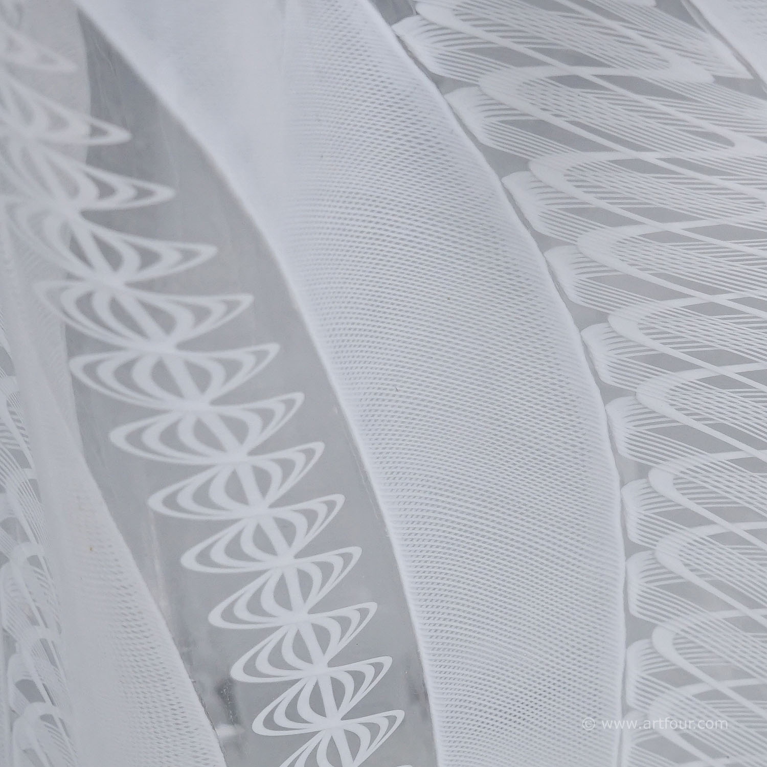 Large Fazzoletto Zanfirico Vase by Fulvio Bianconi for Venini, Venice Murano