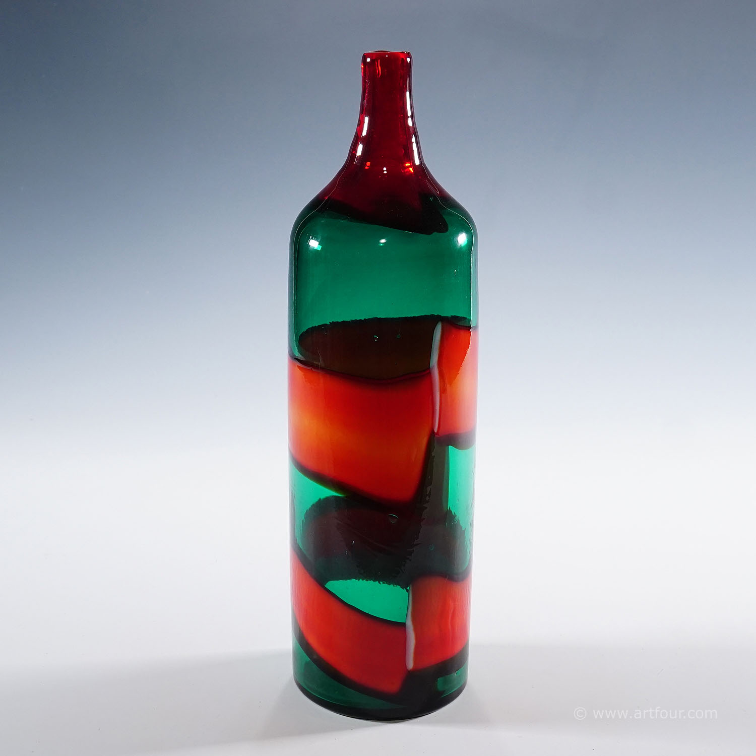 Vase 'A Fasce' by Fulvio Bianconi for Venini, Venice Murano 1950s