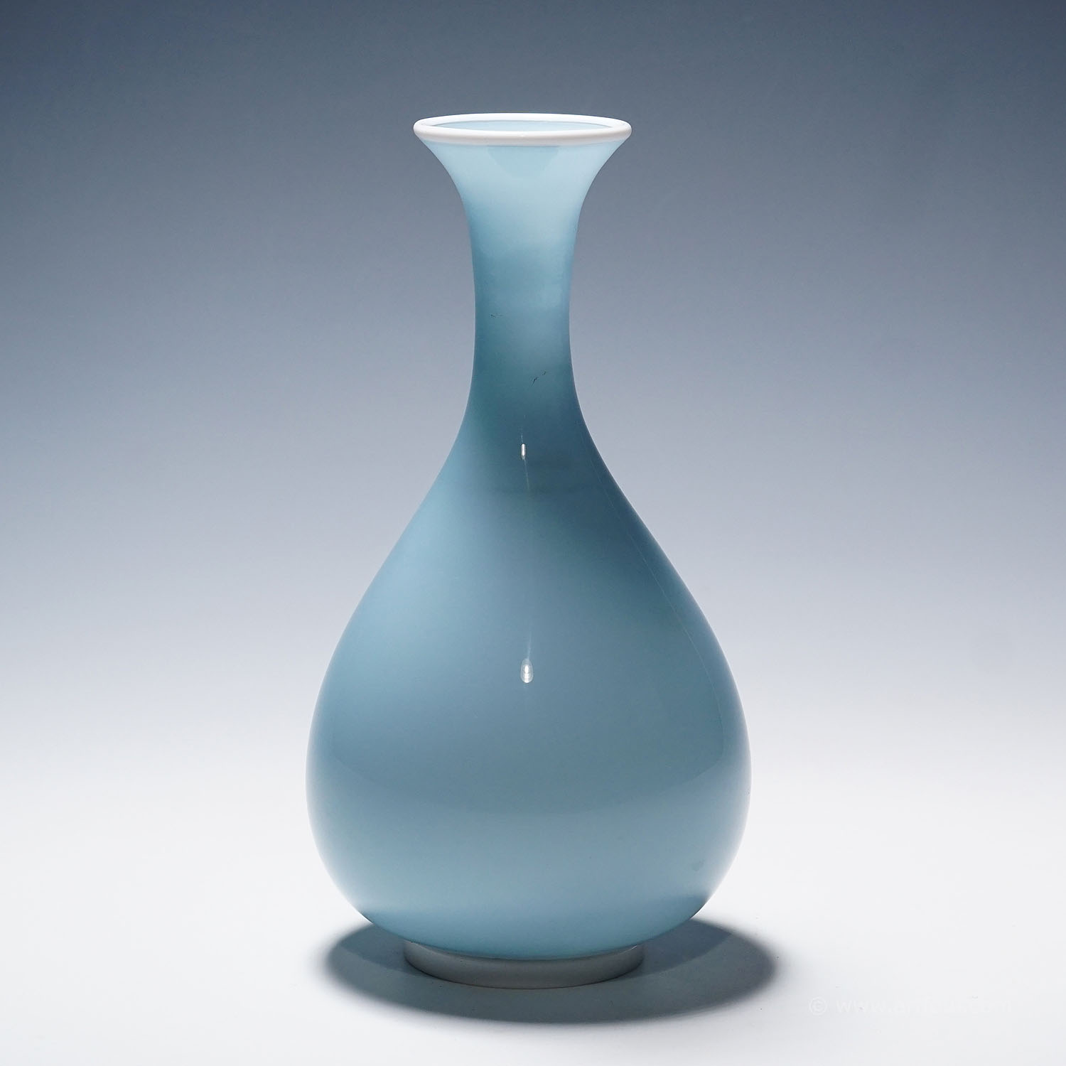 Tomaso Buzzi for Venini Vase in Light Blue and Lattimo Glass ca. 1933