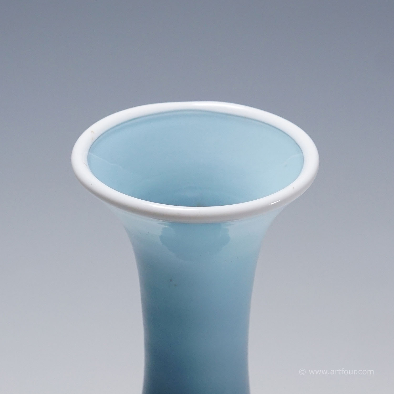Tomaso Buzzi for Venini Vase in Light Blue and Lattimo Glass ca. 1933