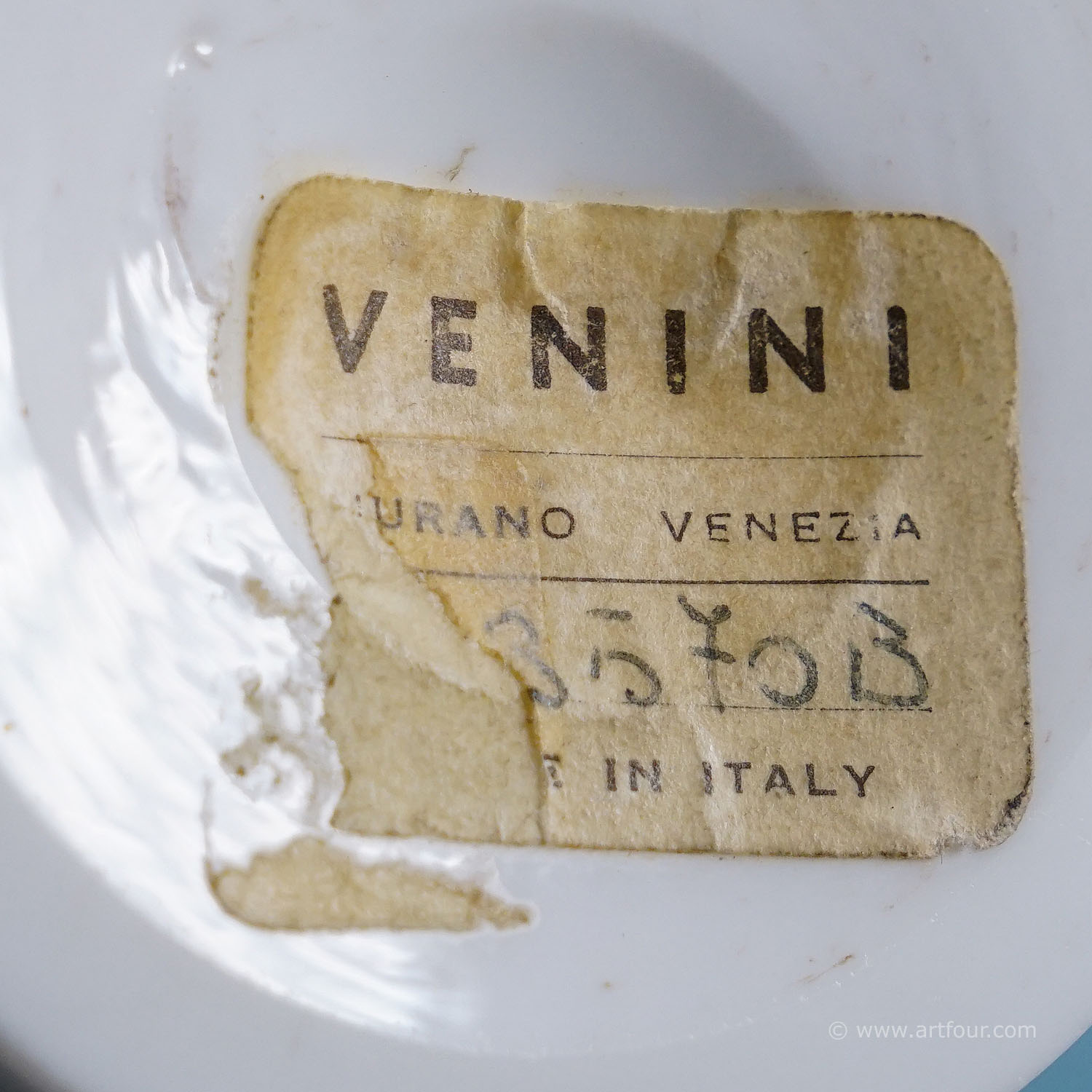 Tomaso Buzzi for Venini Vase in Light Blue and Lattimo Glass ca. 1933