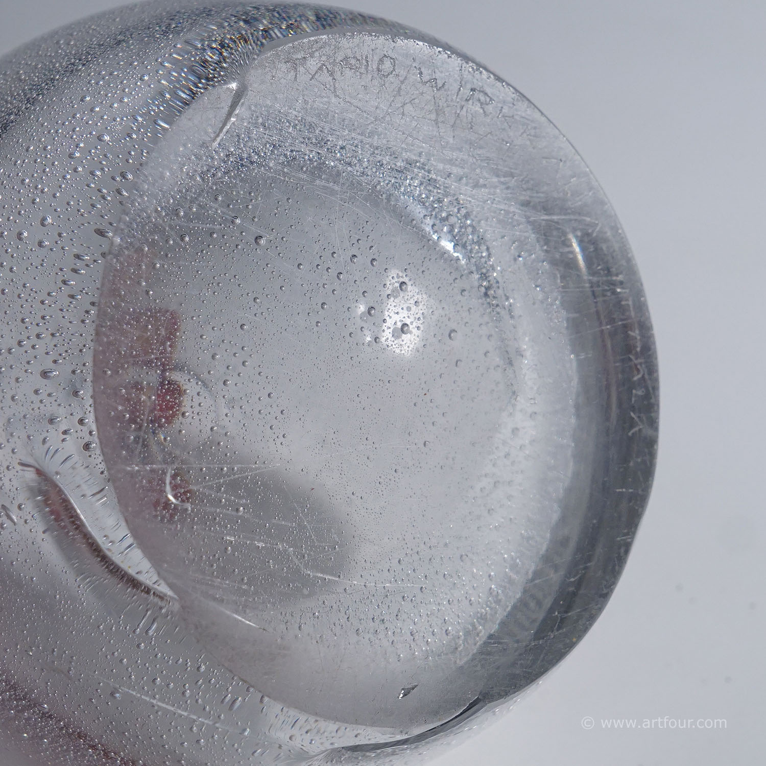 Art Glass Vase with Sodium Bubbles Tapio Wirkkala for Iittala 1940s